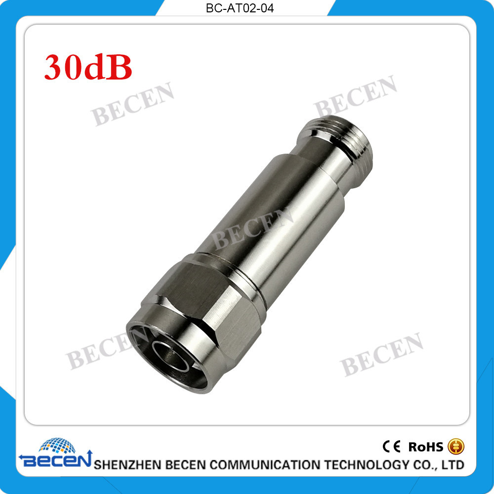 30dB 2W N-JK attenuator N male to female DC-3GHz 50ohm rf coaxial attenuator