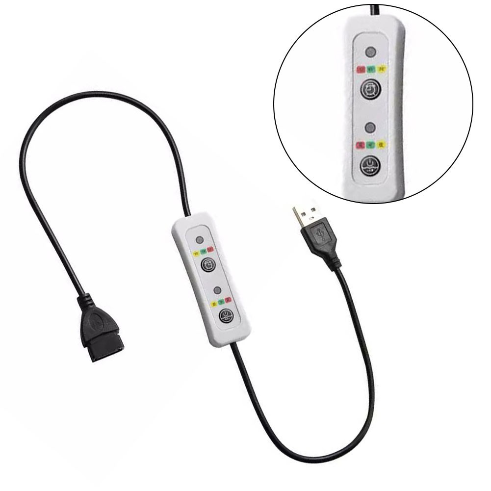 USB Timer Extension Cable for USB Fans Lamps Red Green Yellow Indicators