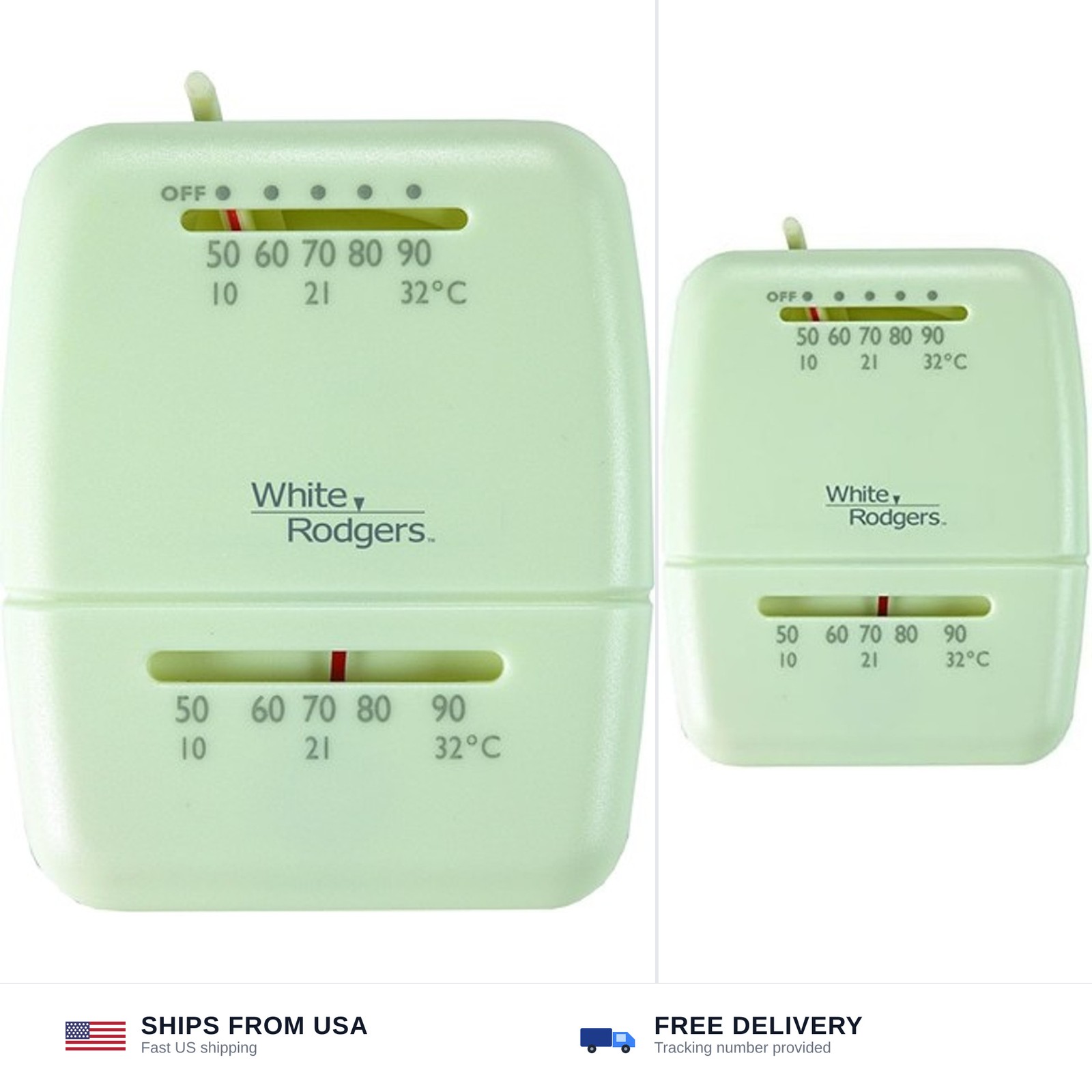 White-Rodgers Emerson M30 White Heat-Only Thermostat