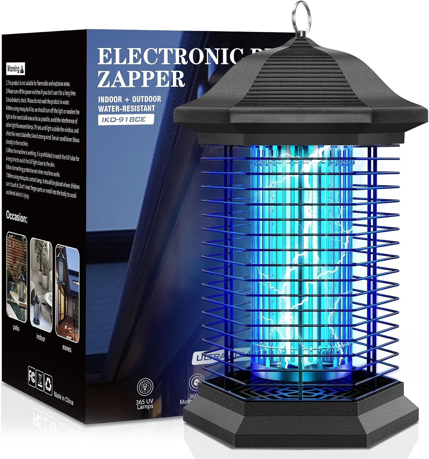 Jawlark Bug Zapper 4400V Waterproof Plug In Patio Kitchen