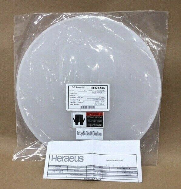 Heraeus 77303 Quartz Shutter TEL 1105-300428-12 13-1/4" OD