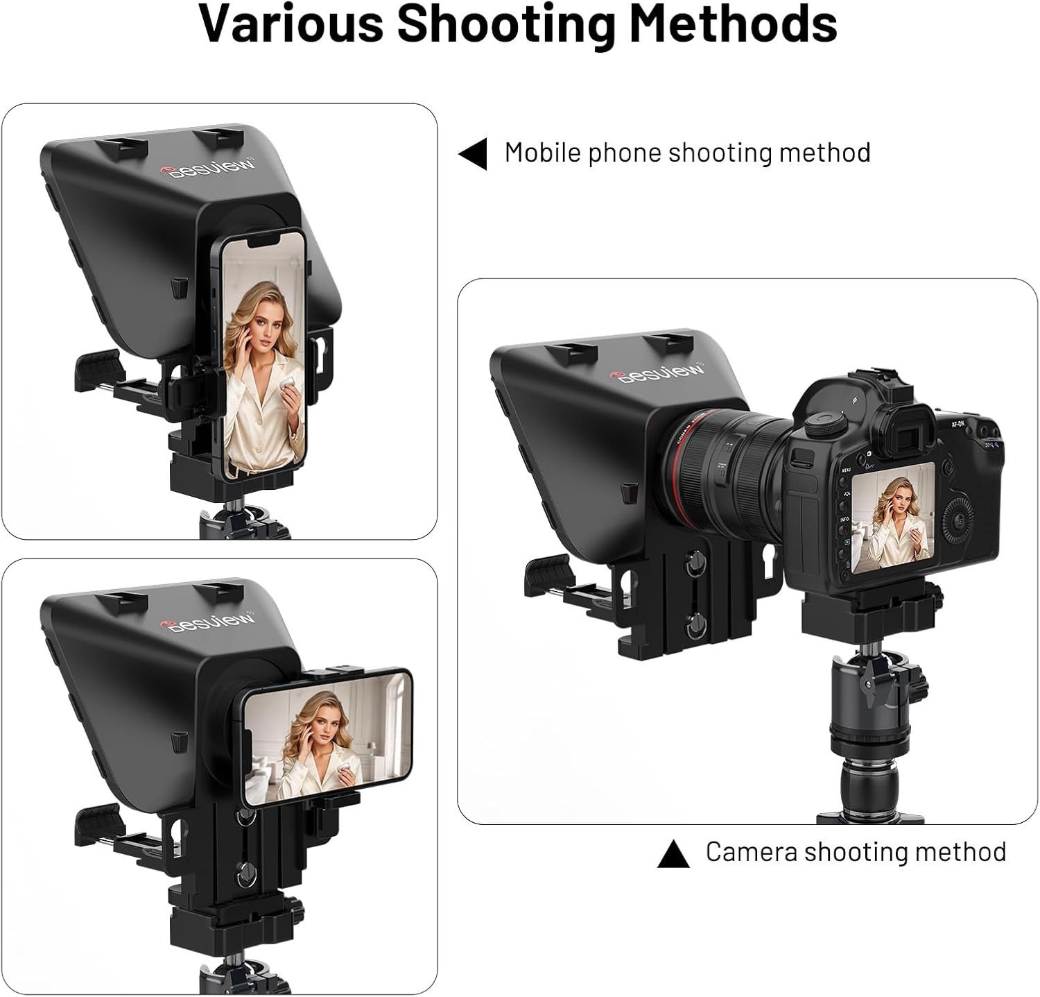 T3 Teleprompter Teleprompter with Remote Control Work with iPad/Tablet/Smartp...