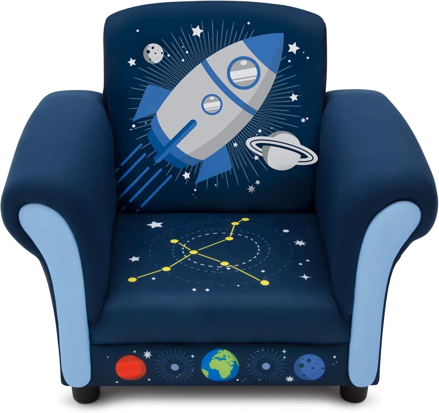 Kids Upholstered Chair Durable Construction Home Living Room Children Chair Blue