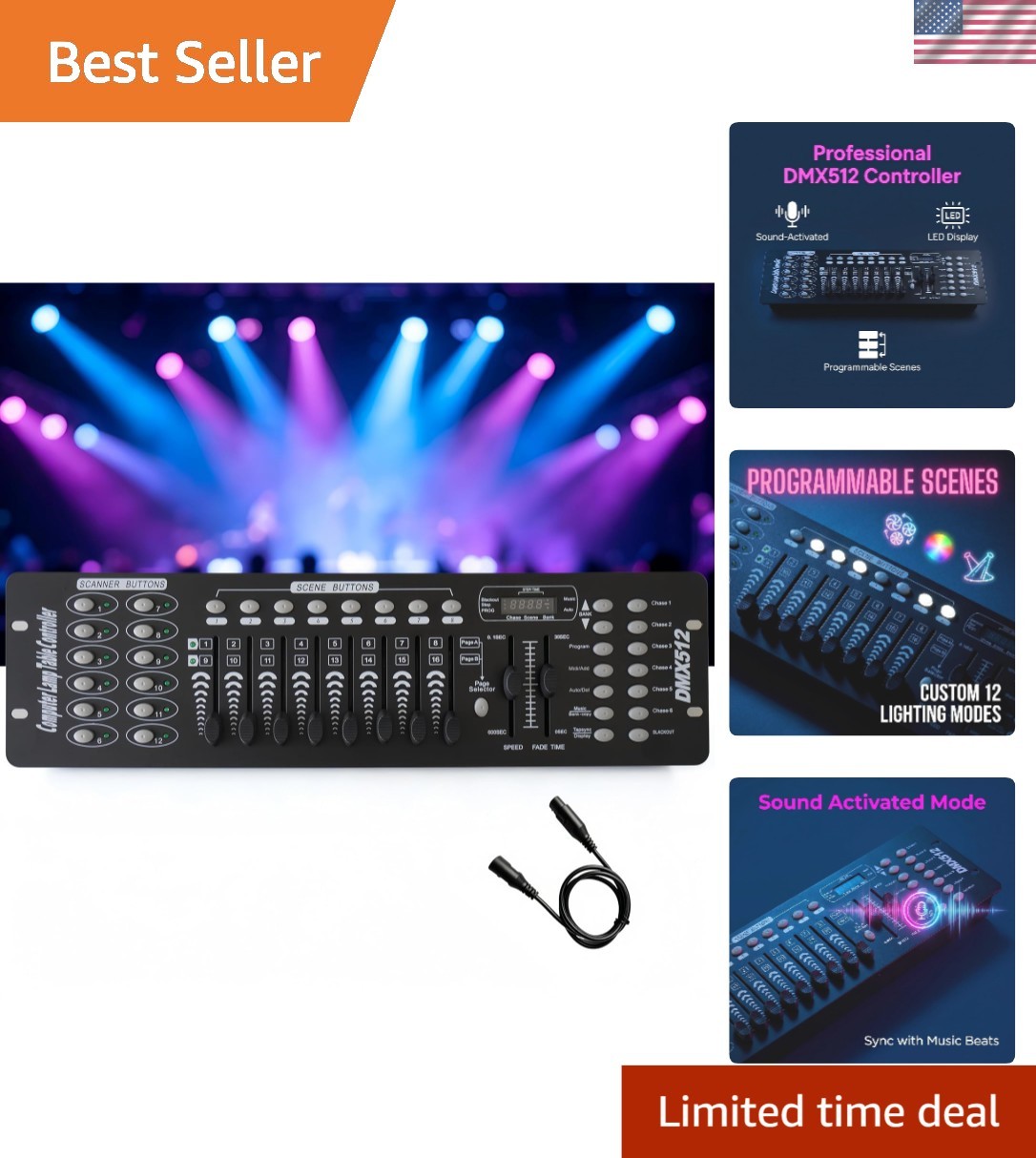 Versatile 192 DMX Controller for Stunning DJ Lighting Shows - Compact & Durable