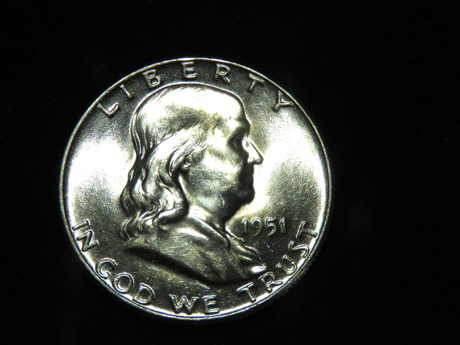1951 Franklin Half Dollar FBL BU Frosty White Luster~NICE COIN~ B29