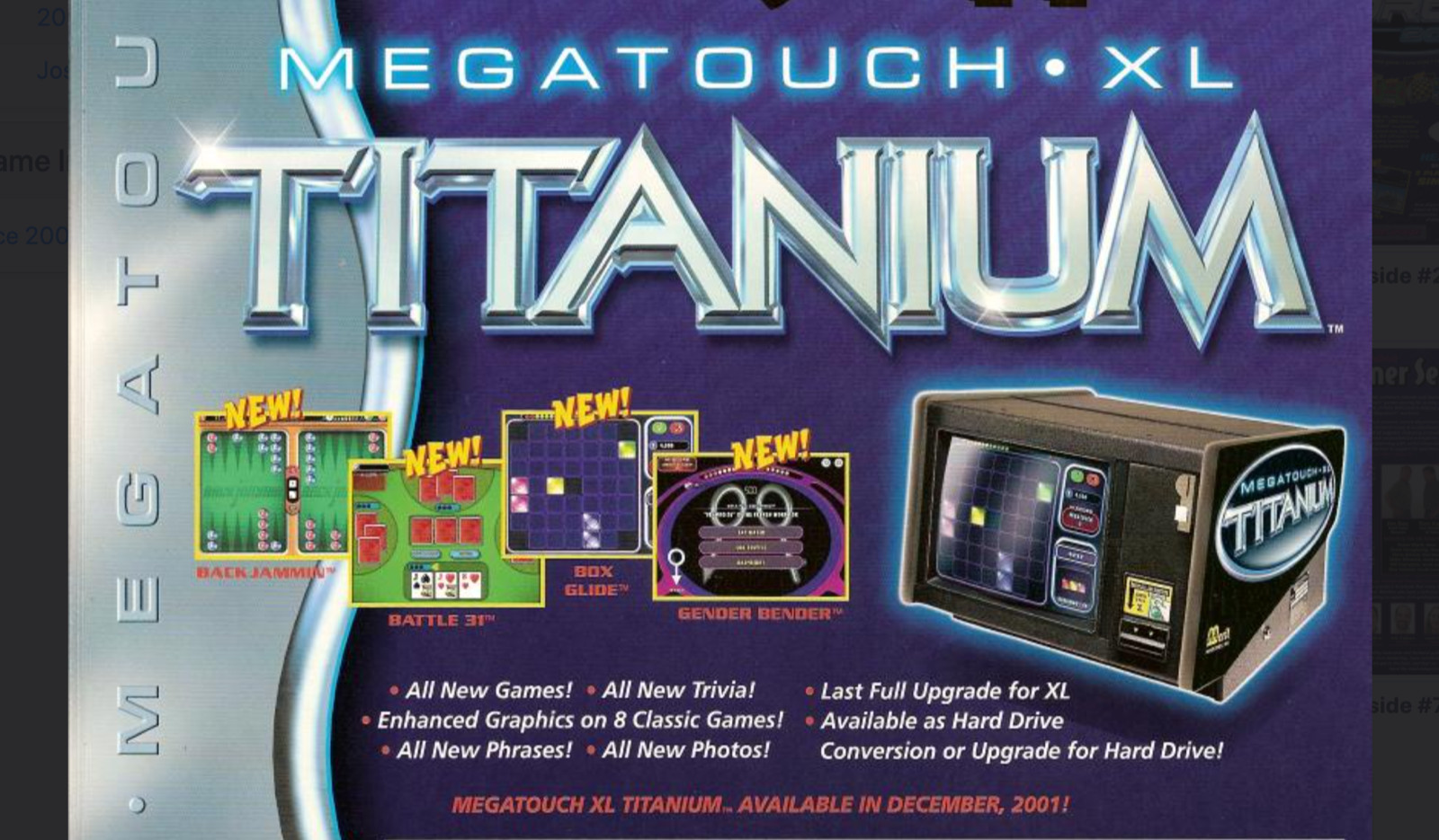 MEGATOUCH TITANIUM XL Hard Drive Keyless-SSD No Key Update Merit 2001