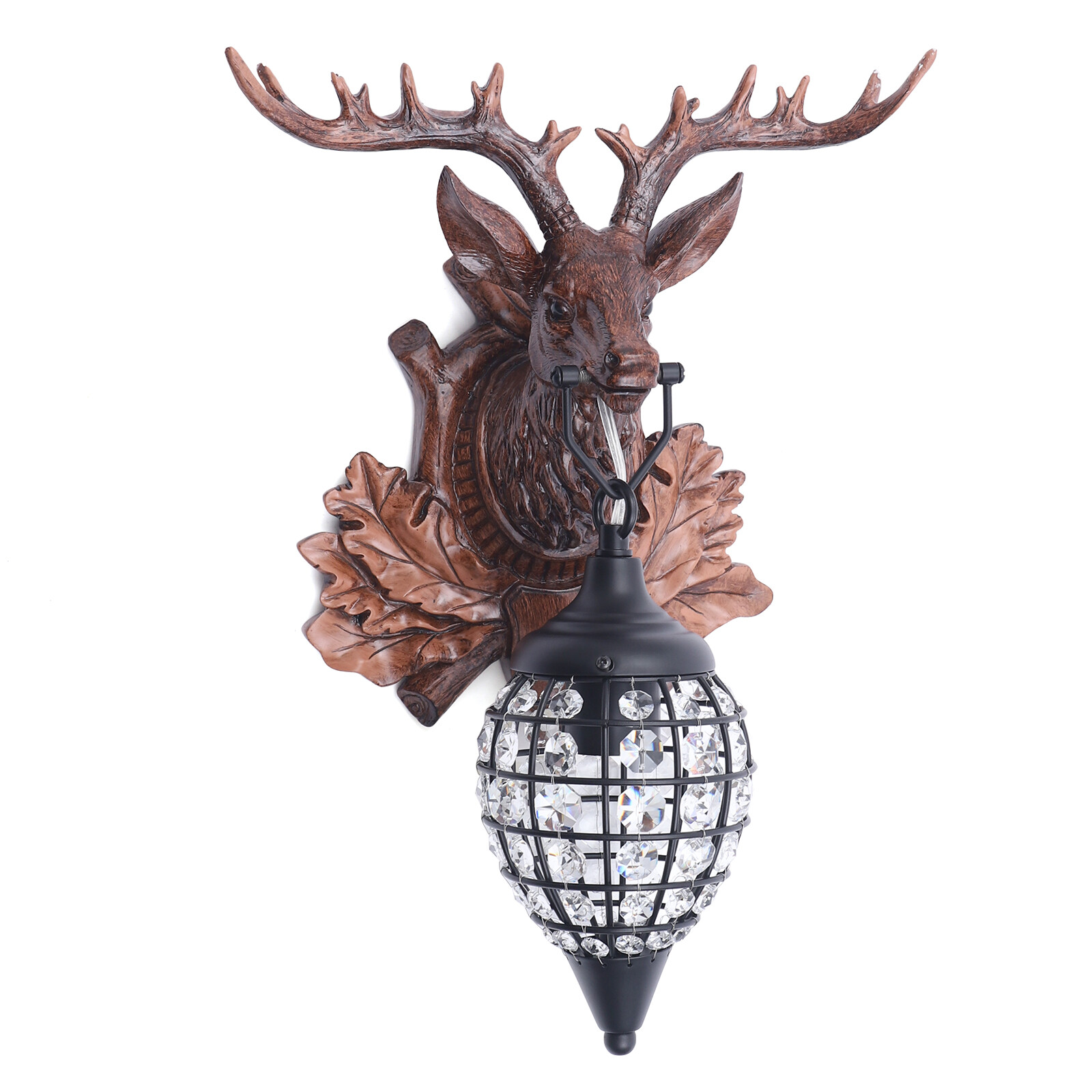 Rustic Deer Light Antler Crystal Wall Sconce Lighting Wildlife Home Rustic Decor