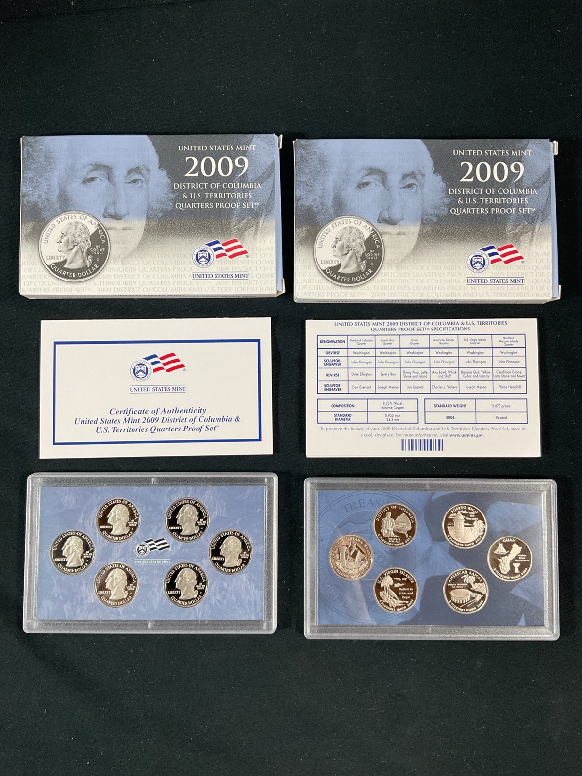 District of Columbia & U.S. Territories Quarters Proof Set - 2009 Clad Lot of 2