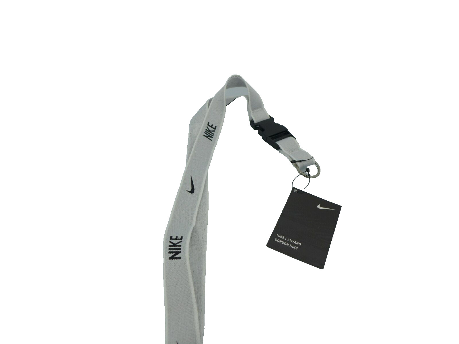 Nike Light Light Gray Black Lanyard 20.5" (detachable) New