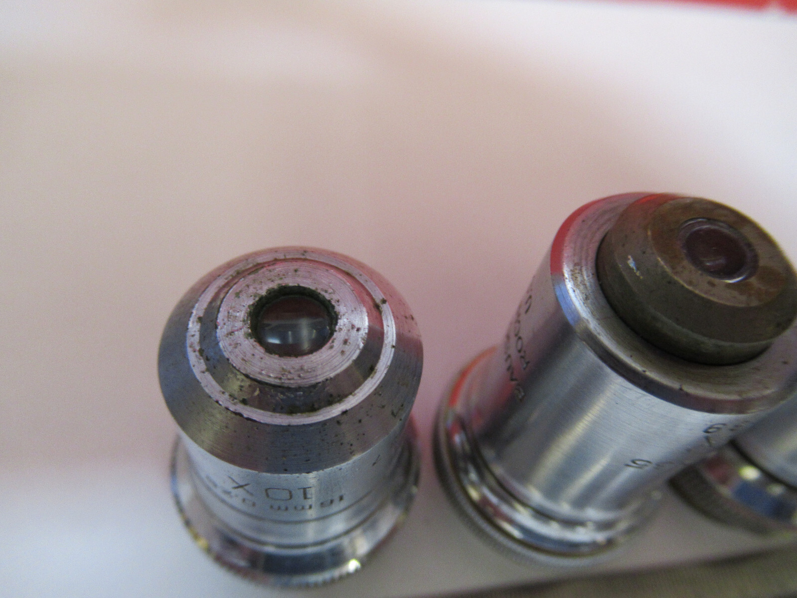 LOT 3ea OBJECTIVE BAUSCH LOMB VINTAGE MICROSCOPE PART AS PICTURED S3-B-22