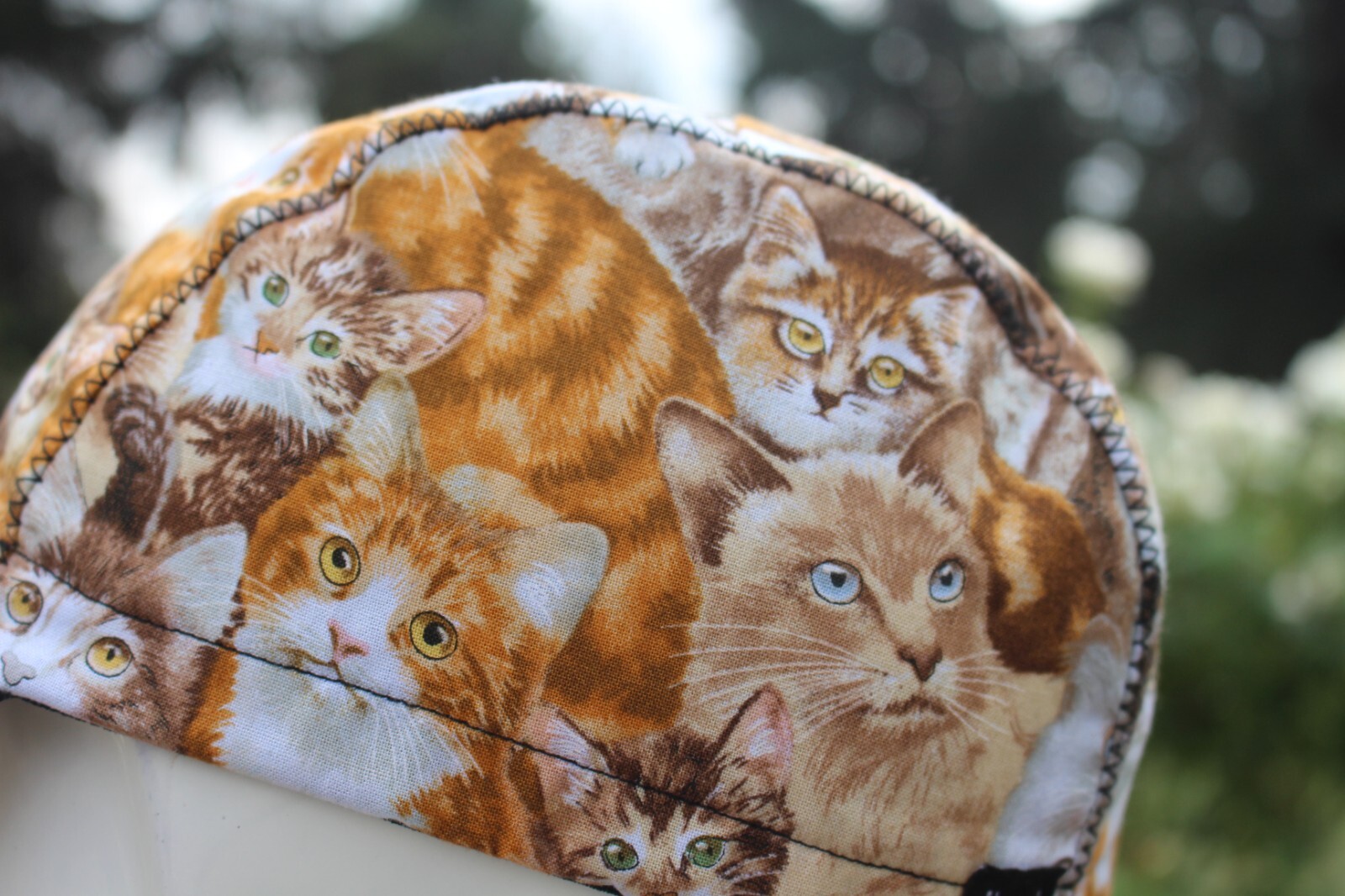 cycling cap beautiful cat handmade in USA