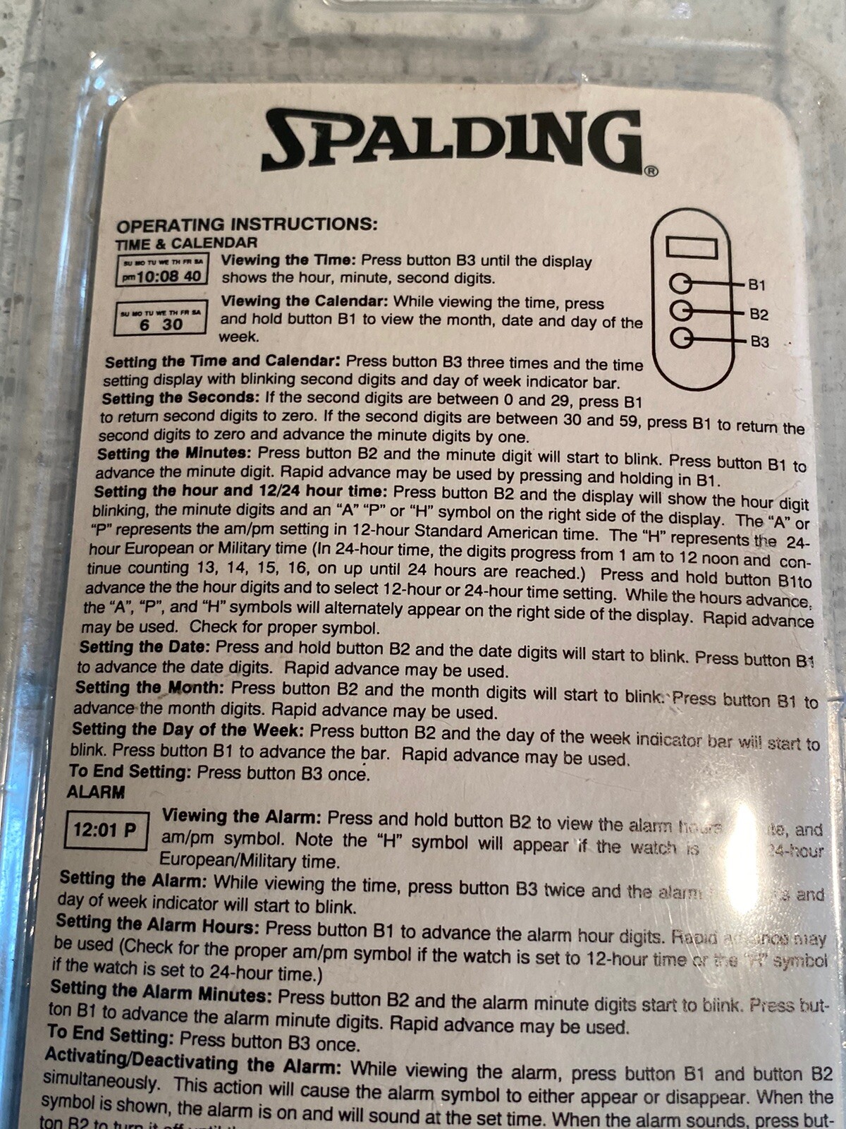 Spaulding Quartz Multi-Sport Timer 1996 NOS