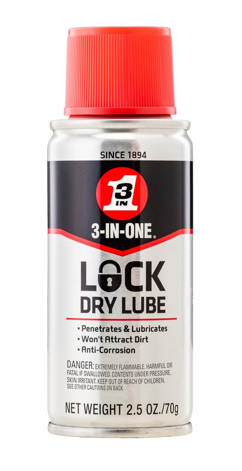 3-IN-ONE Lock Dry Lube, 2.5 OZ