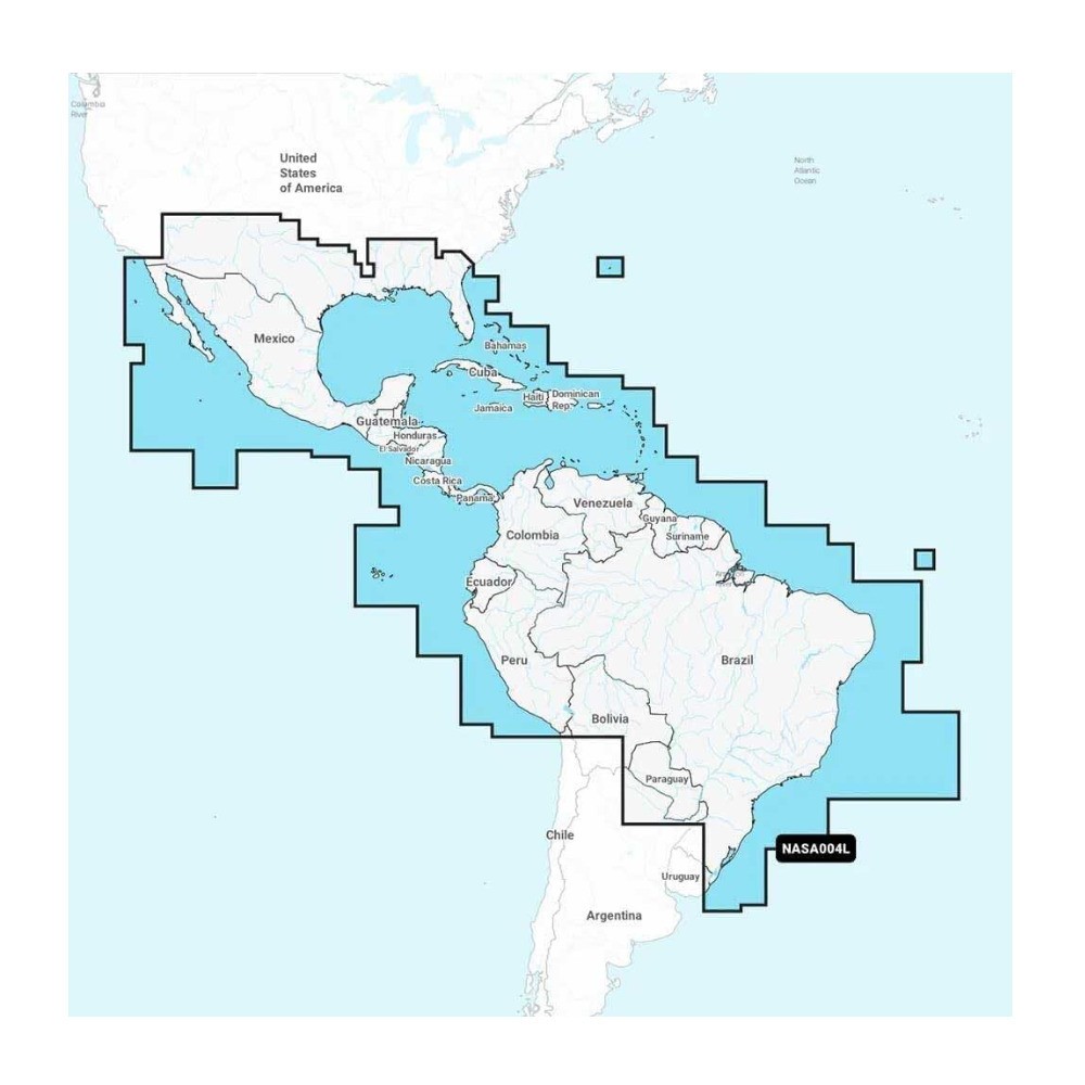 Navionics Marine Cartography - Mexico, Caribbean to Brazil (Black)