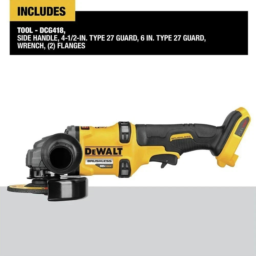 DeWALT DCG418B 60V MAX 4-1/2 - 6" Angle Grinder - Tool Only