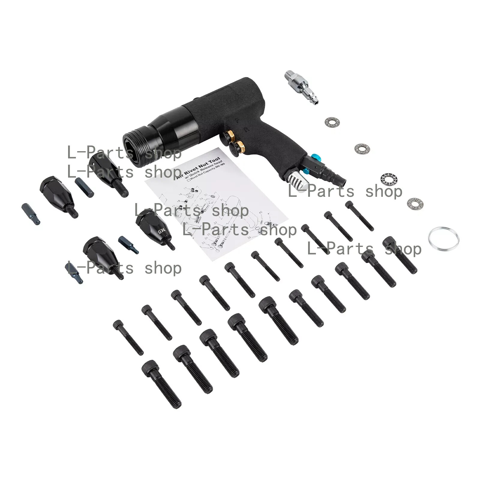 M5/M6/M8 Pneumatic Riveters Pneumatic Pull Setter Air Rivets Nut Gun SelfLocking