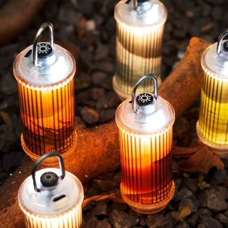 Rechargeable LED Hanging Camping Bottle Light Lamp with Eight Lighting Modes
