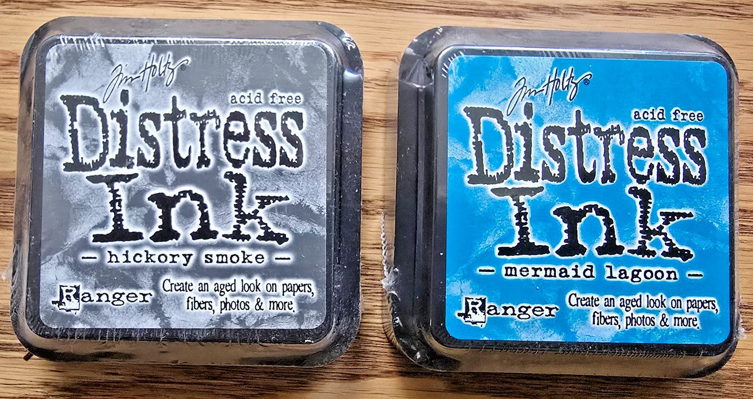 NEW lot Ranger Tim Holtz MERMAID LAGOON & HICKORY SMOKE 3x3" DISTRESS INK Pads