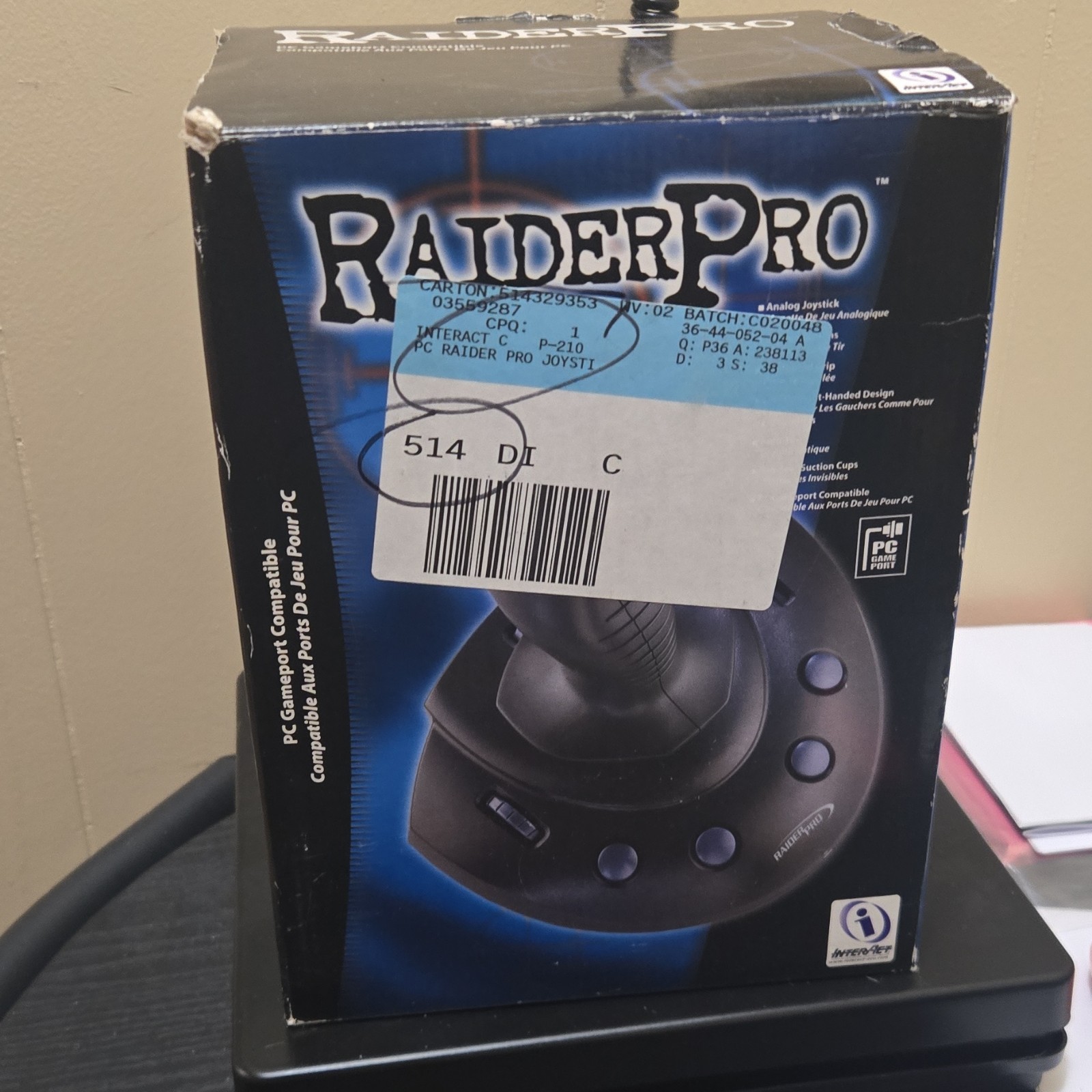 Interact RaiderPro P-210SM Wired Gameport Joystick Black PC Controller