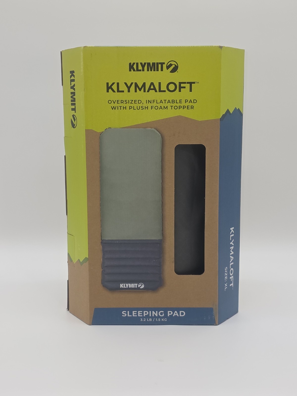 New Genuine KLYMIT KLYMALOFT XL 06KLGR01D Extra Large Sleeping Pad - Green/Gray