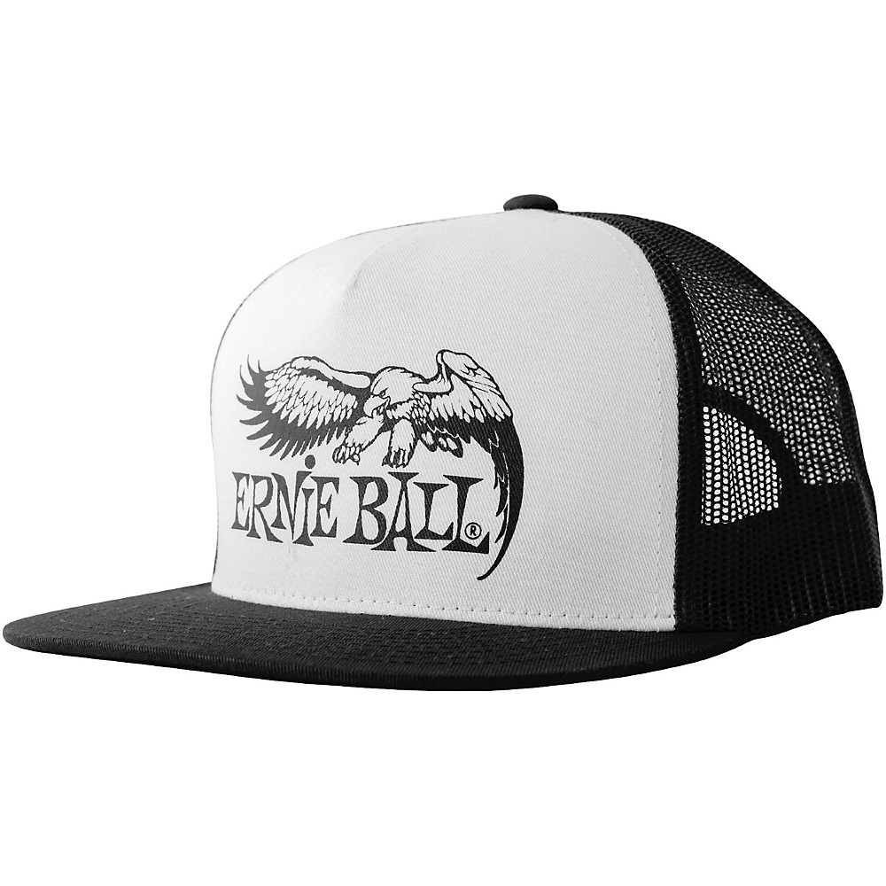 Ernie Ball Music Man Black & White Trucker Cap w/ Ernie Ball Eagle