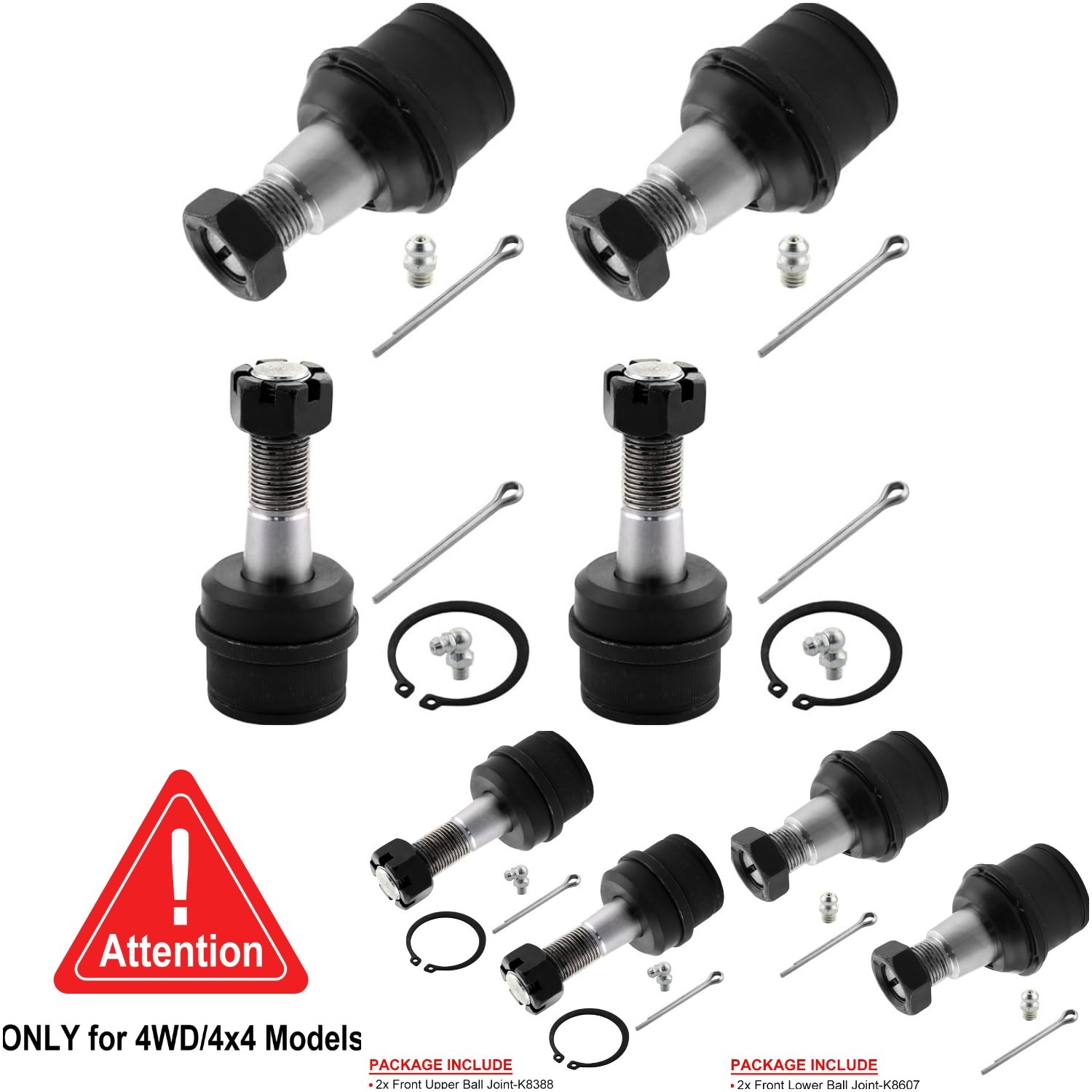 4wd Front Upper Lower Suspension Ball Joint Fits Ford F-250 F-350 F-450 F-550