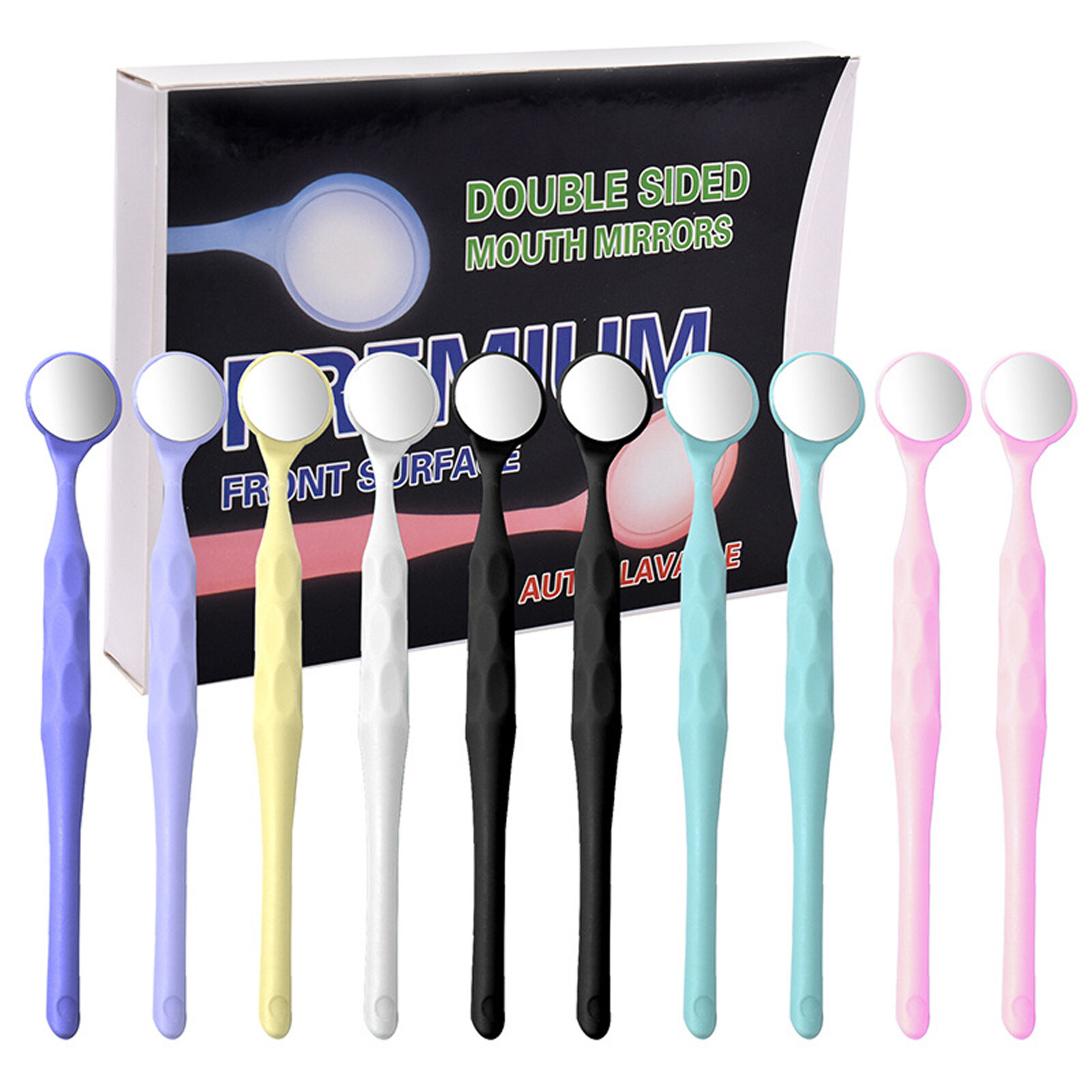 10 Pcs Dental Autoclavable PREMIUM Mouth Mirrors Front Surface Double Sided