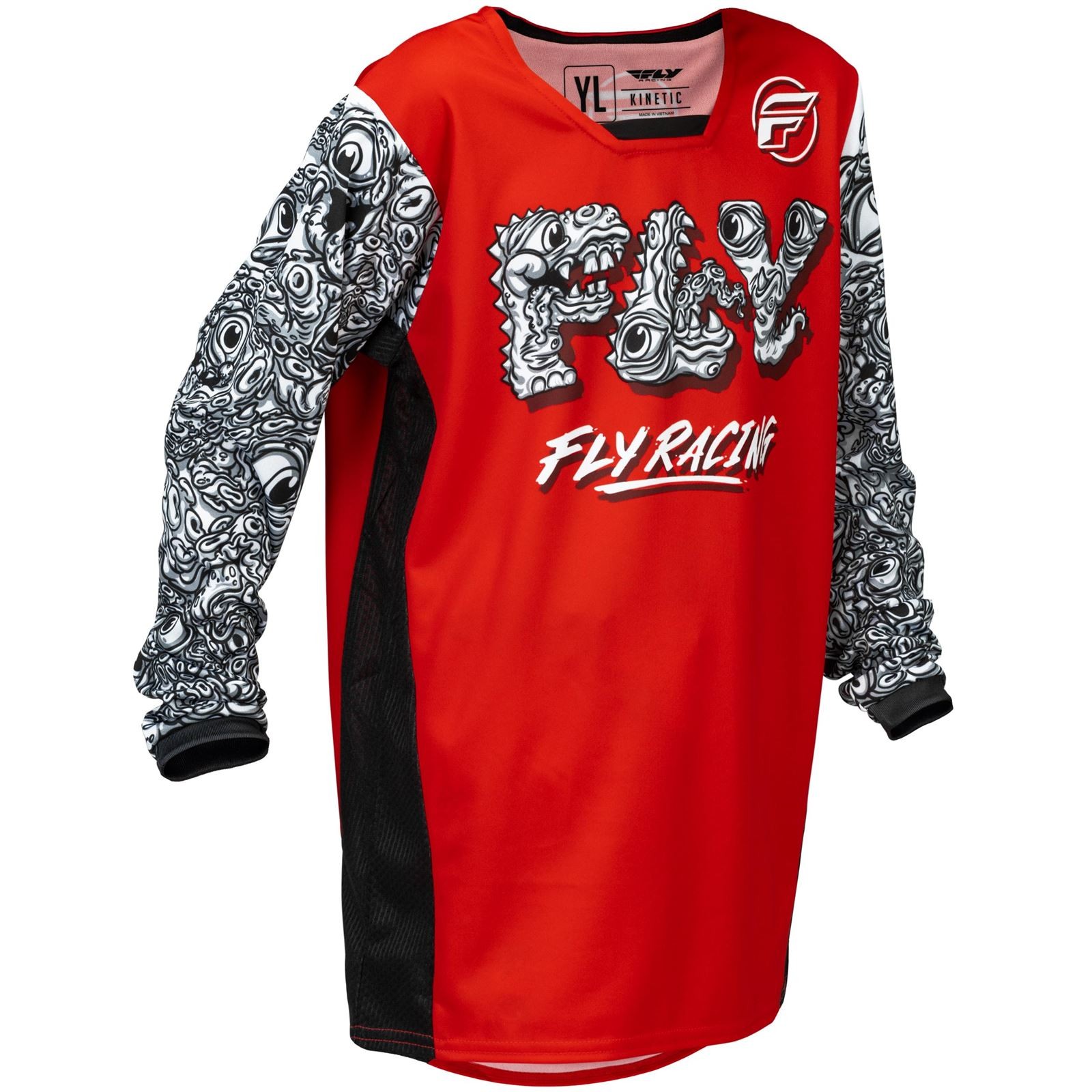 Fly Racing Youth Kinetic Mutant Jersey - Red/White/Black - Youth Large 379-526YL
