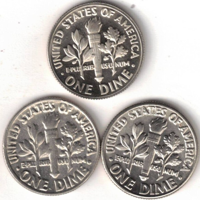 1988 Three Uncirculated Dime Types The San Francisco is From a Proof Set!