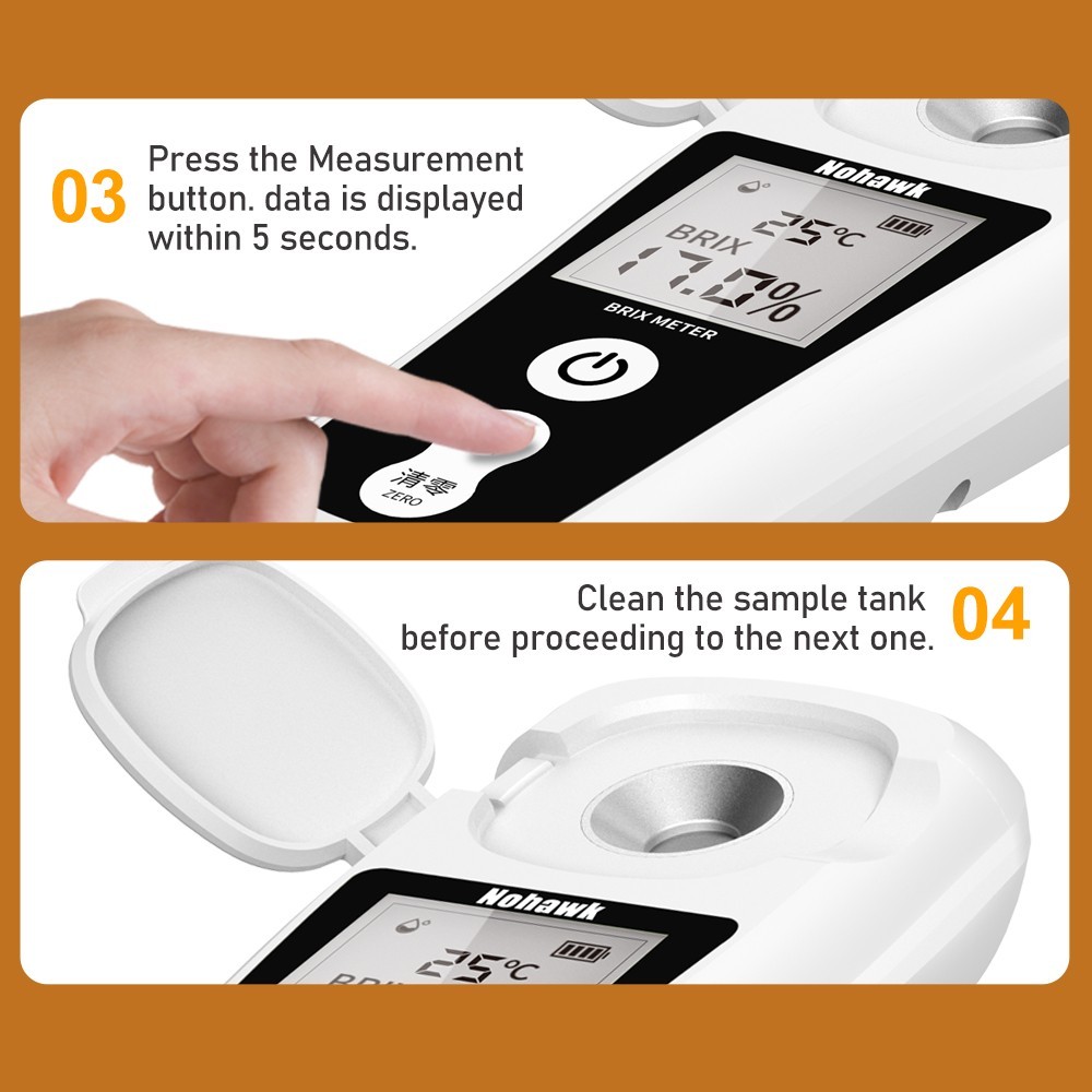 Digital Refractometer Test Sugar Drinks Brix Professional Saccharometry