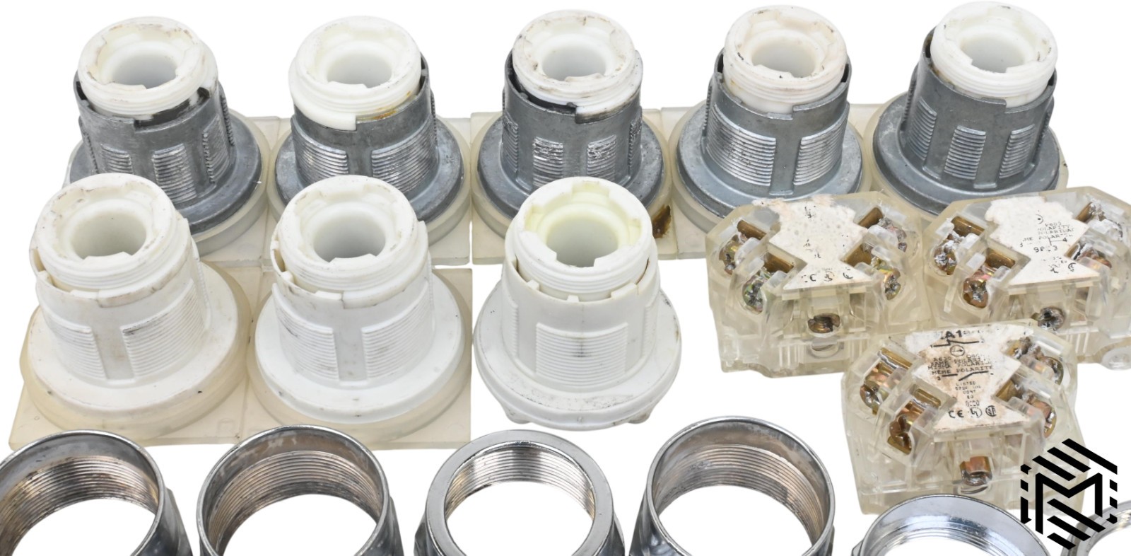 Assorted Square D Selector Switch Parts - Operators, Mounting Nuts, Contacts