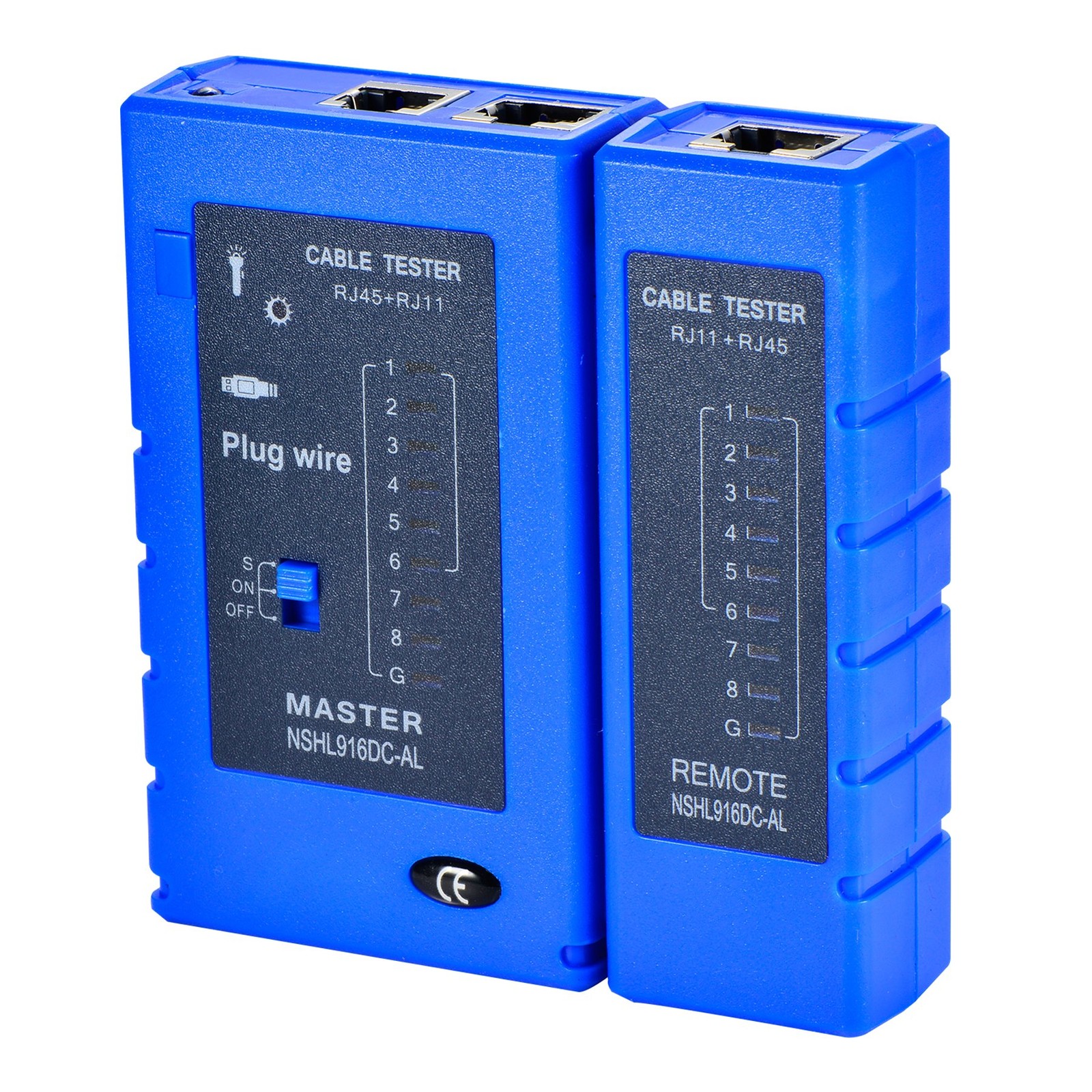 Optimal Shop Network Cable Tester Test Tool RJ45 10 cm x 2 x 11 cm, Blue