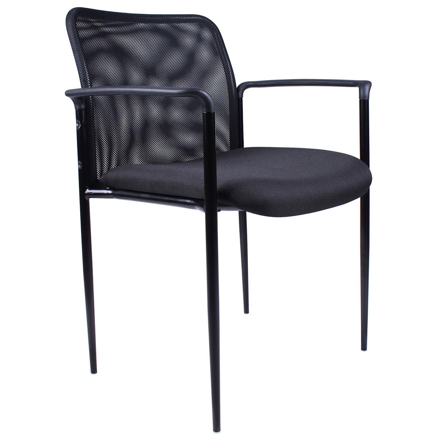 Global Industrial Reception Guest Mesh Chair with Arms Black
