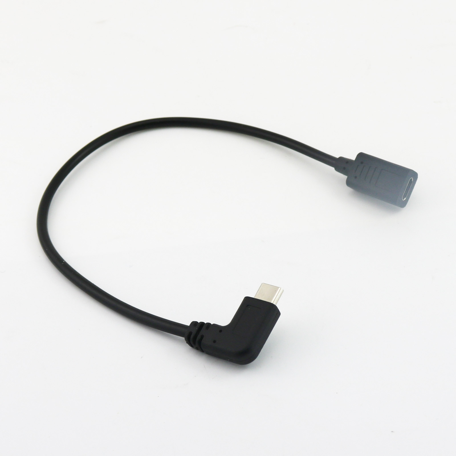 USB 3.1 Type C Male Right Angled to 3.1 Type C Female Jack Adapter Data Cable