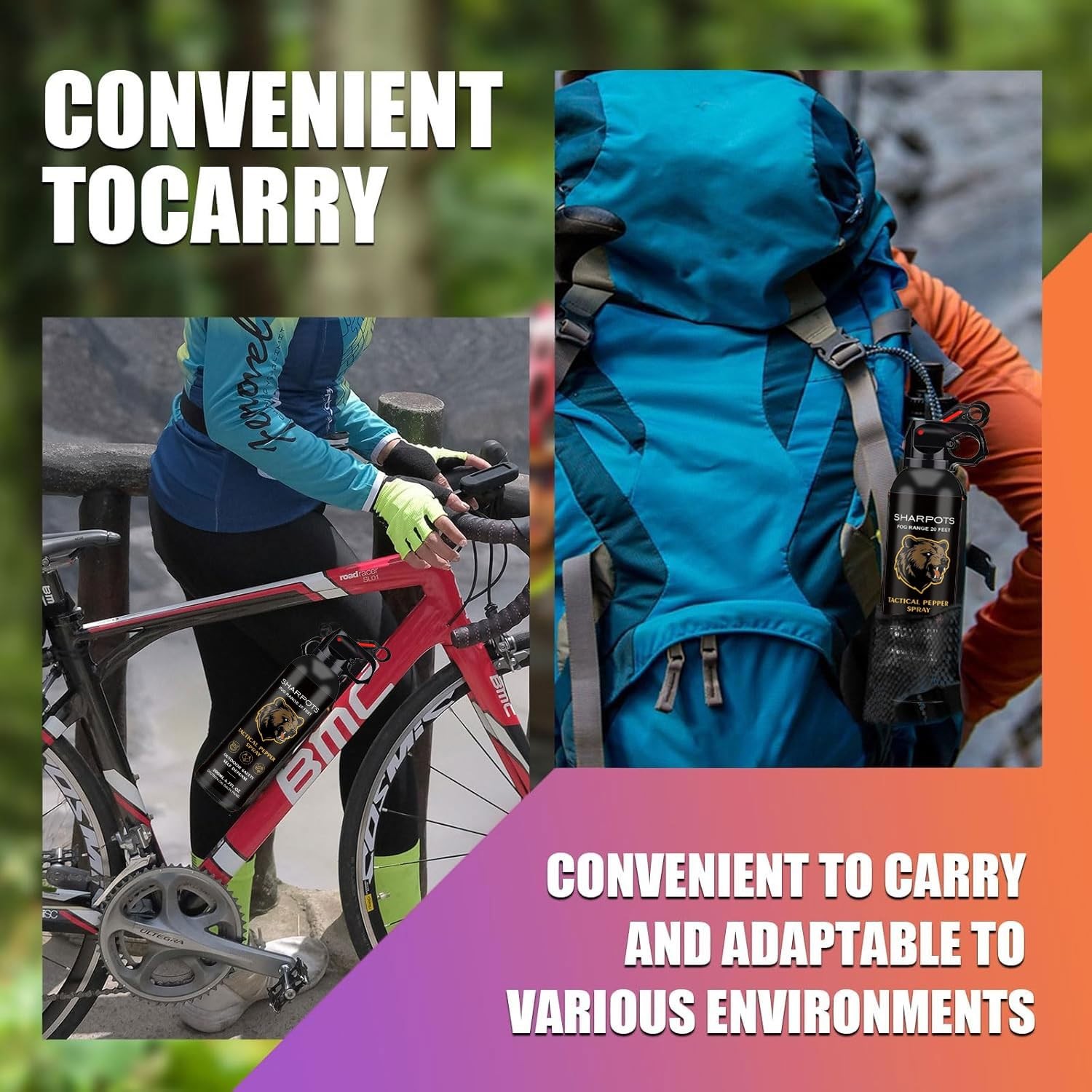 Compact Pepper Spray for Hiking: Maximum Strength Powerful for Camping - Easy...