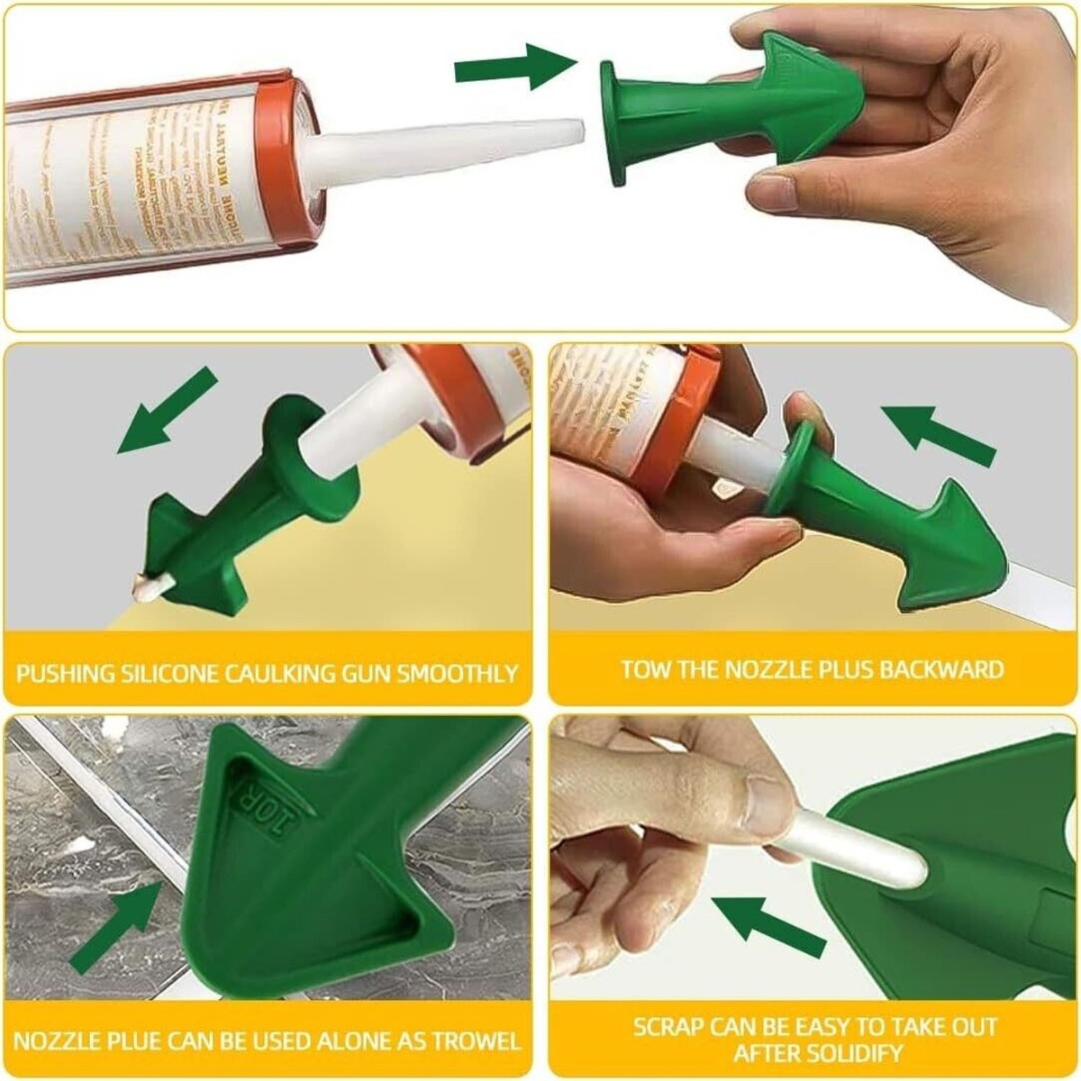 3pcs/set Silicone Caulk Nozzle Applicator Tool