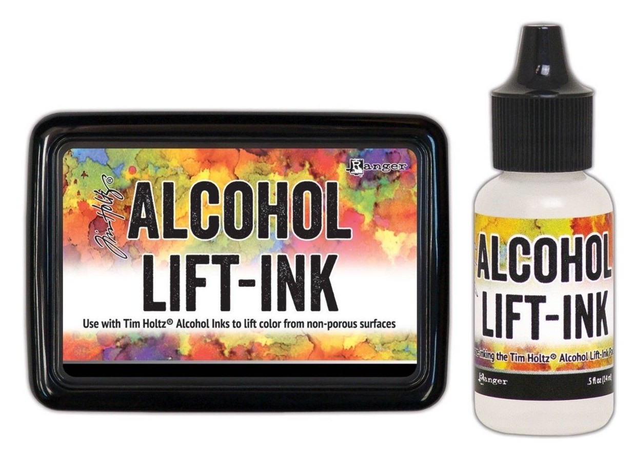 Ranger Tim Holtz "ALCOHOL LIFT-INK" Stamp Pad + 1 Re-Inker Bottle BUNDLE Set