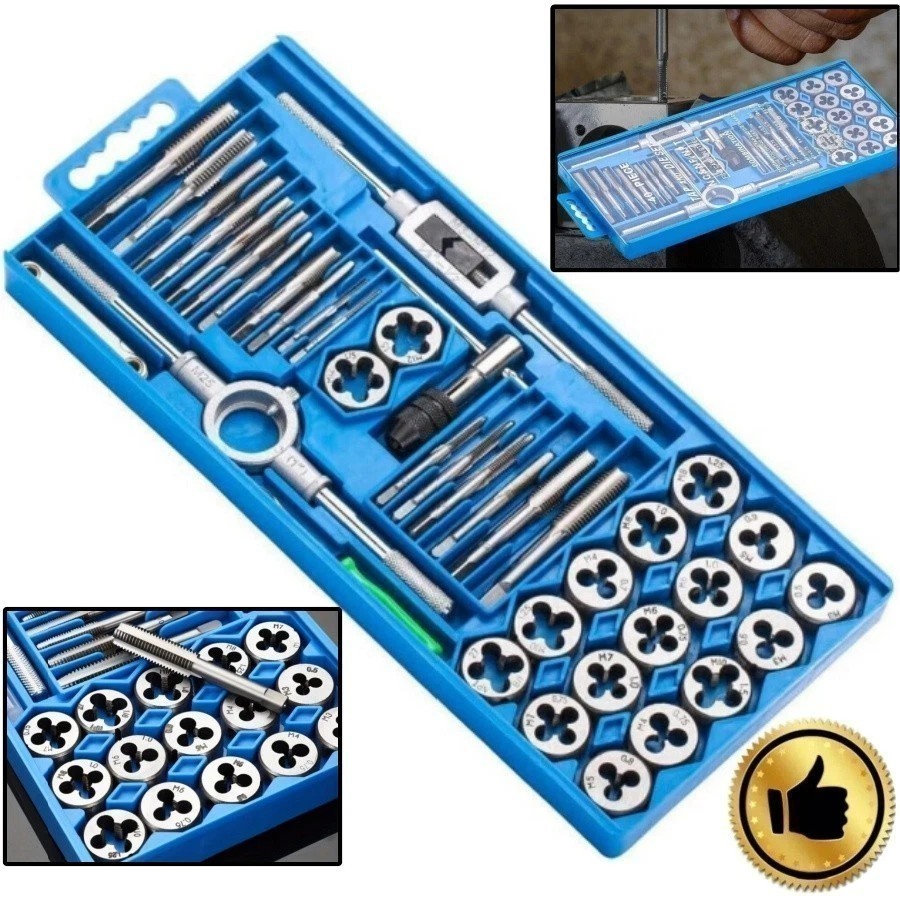 40 pcs Tap And Die Set Carbon Steel Metric Wrench Cut M3-M12 Tap And Die Set Hot