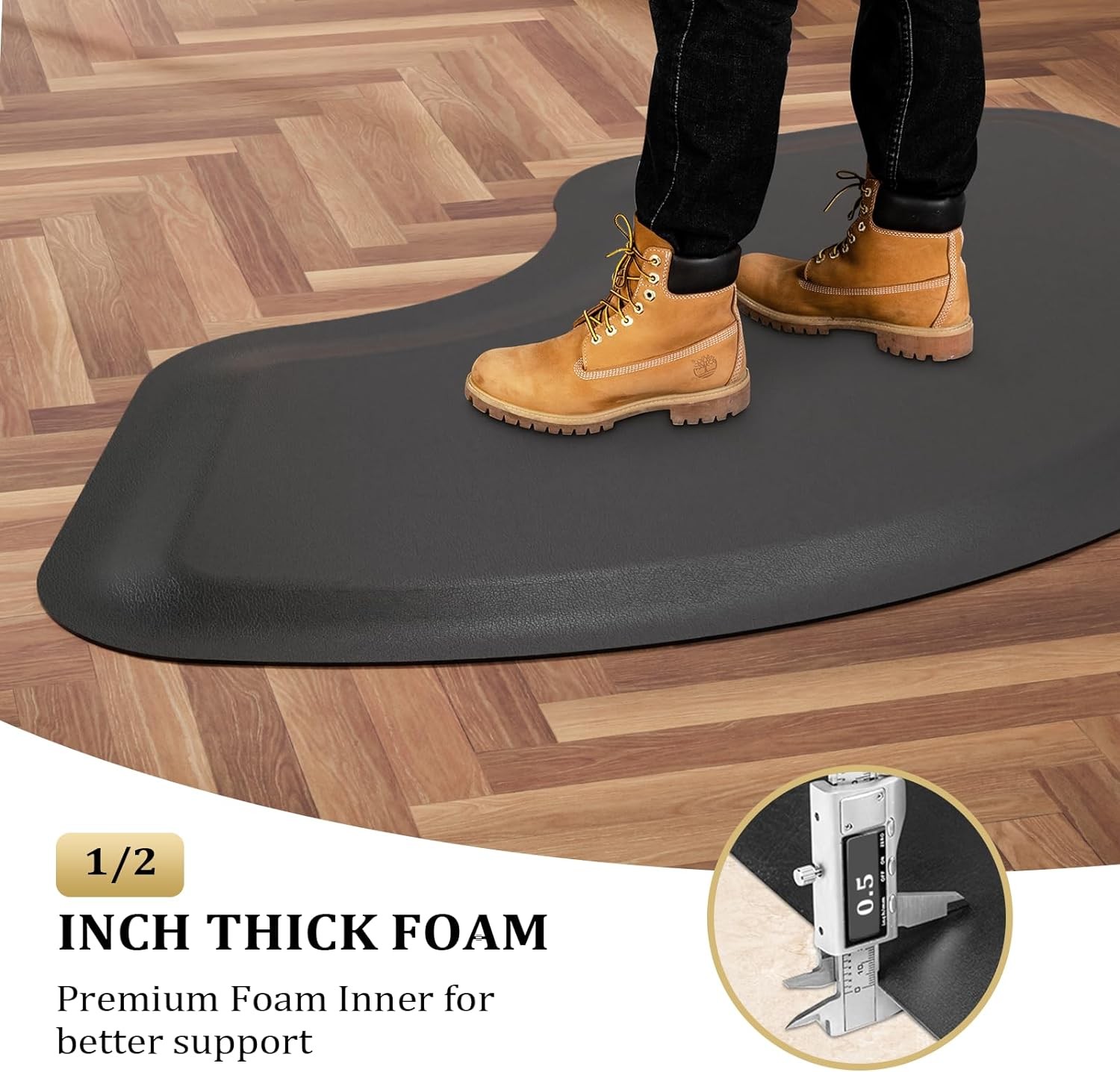 Barber Shop Chair Mat 4.5′ x 2.45′ Anti-Fatigue Floor Mat Salon Mat-Black Sector