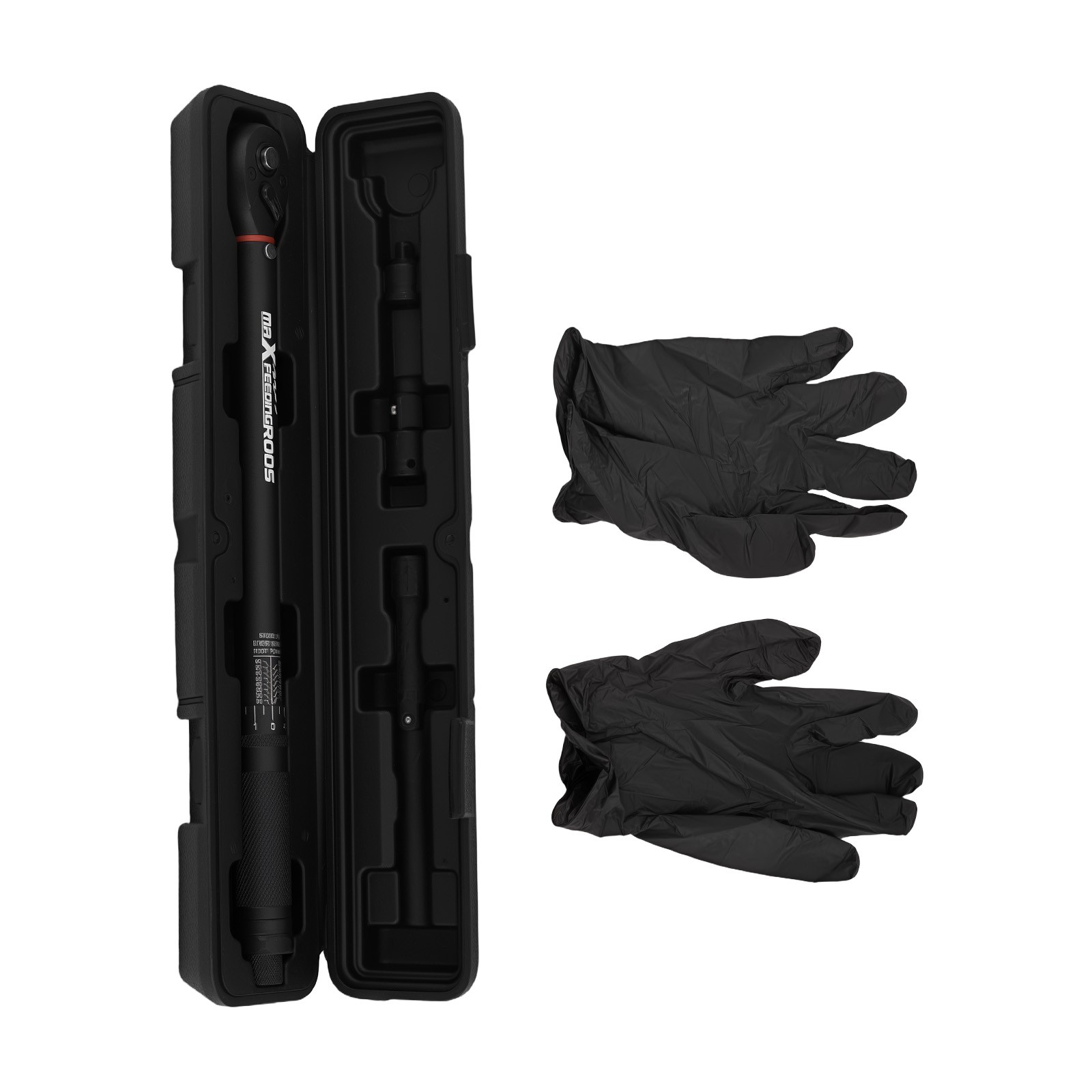 3/8" Click Torque Wrench Set 10-80 Ft-Lb with Extension Bar & Storage Case