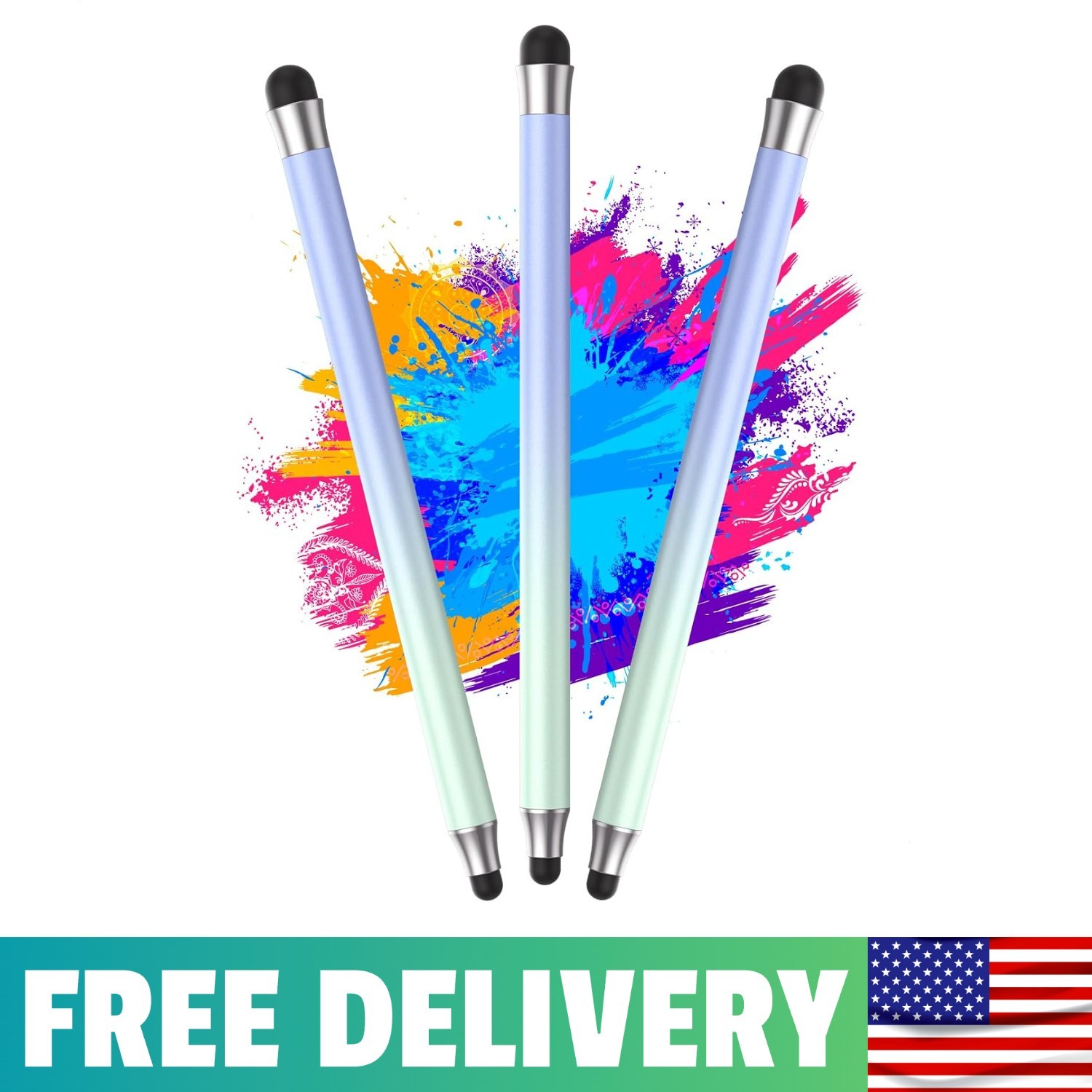 Stylus Pens For Touch Screens 3pcs, 2 In 1 Stylus Pen Compatible With All Touch