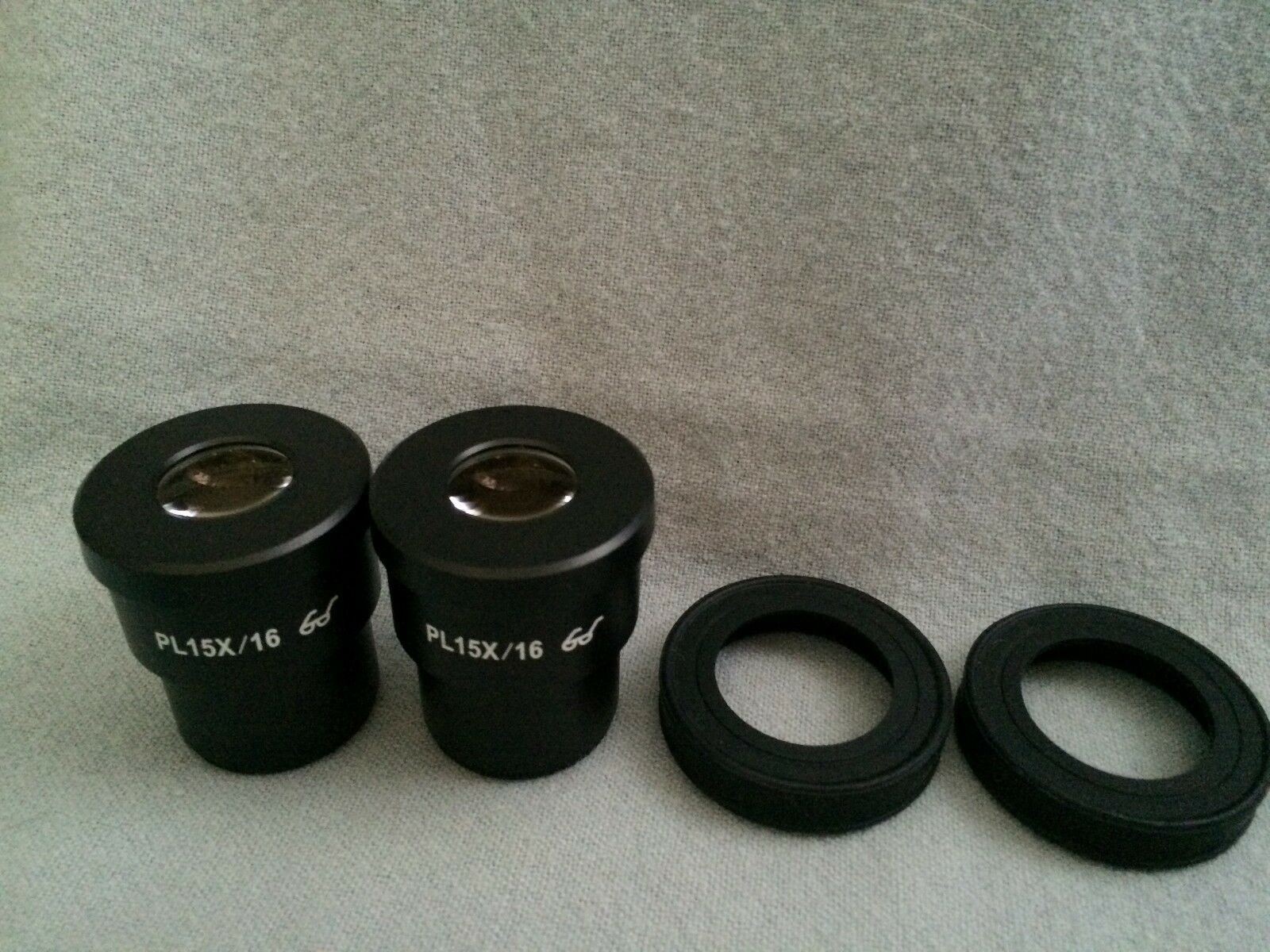 Pair of Microscope Oculars Eye Pieces Relief PL 15X/16