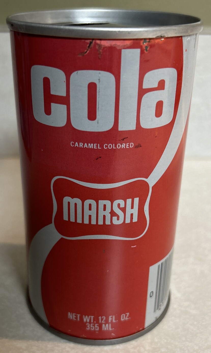 Vintage MARSH Cola 12 Oz. Empty Steel Pull Tab Soda Can