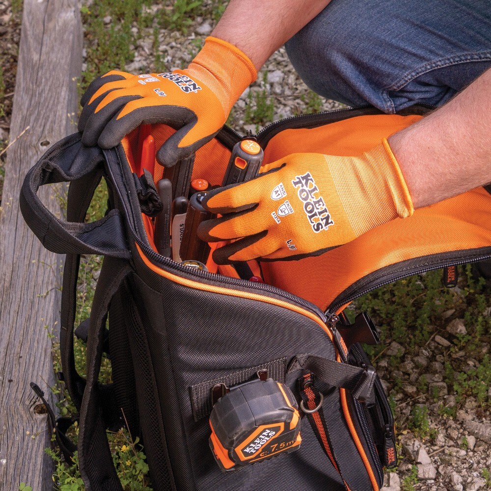 Klein Tools 60582 Knit Dipped Gloves, Cut Level A1, Touchscreen, X-Large, 2-Pair