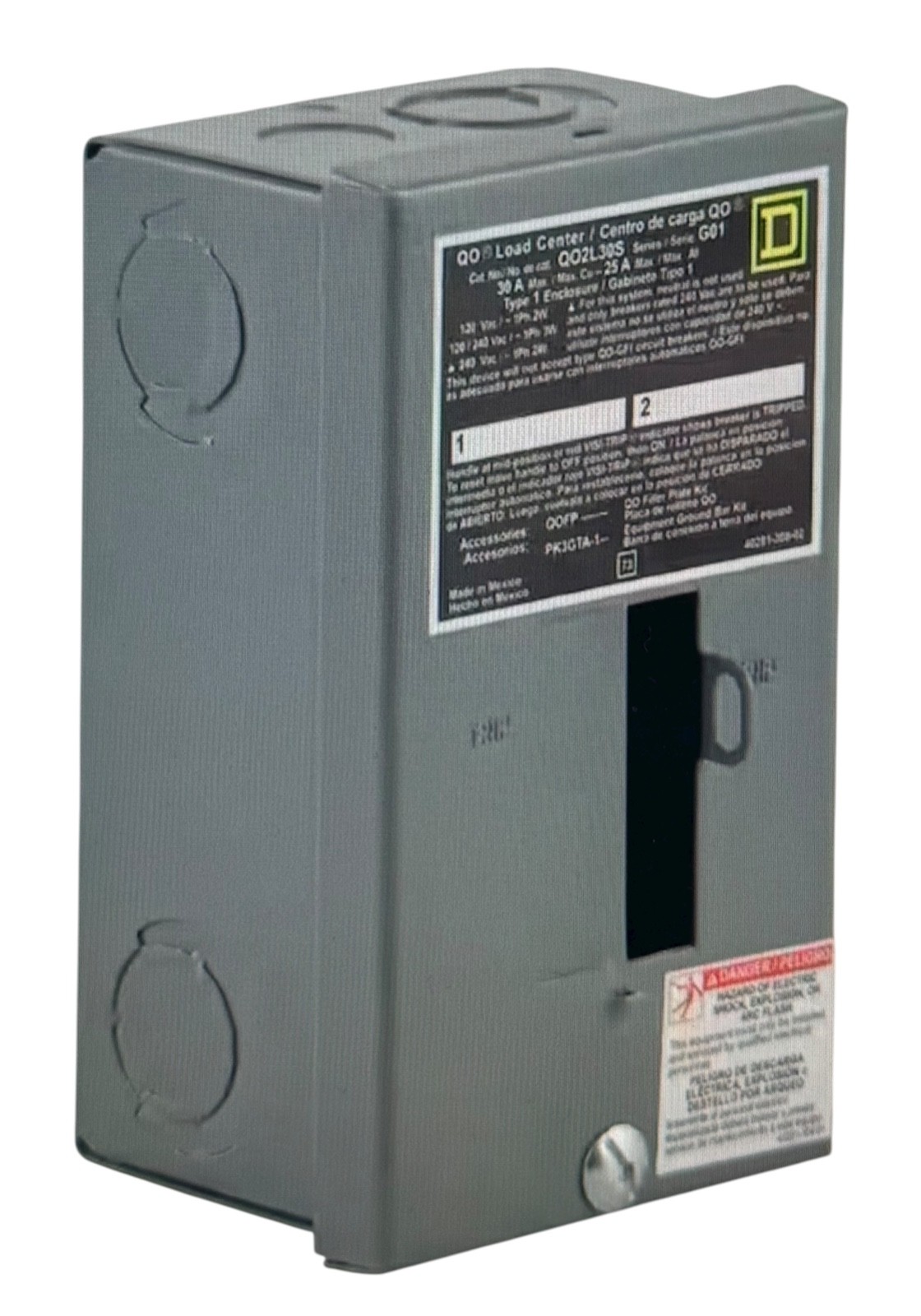 Square D QO2L30S Load Center 30A 120/240VAC 2P 1PH 2Space 2 Circuit NEW Open Box