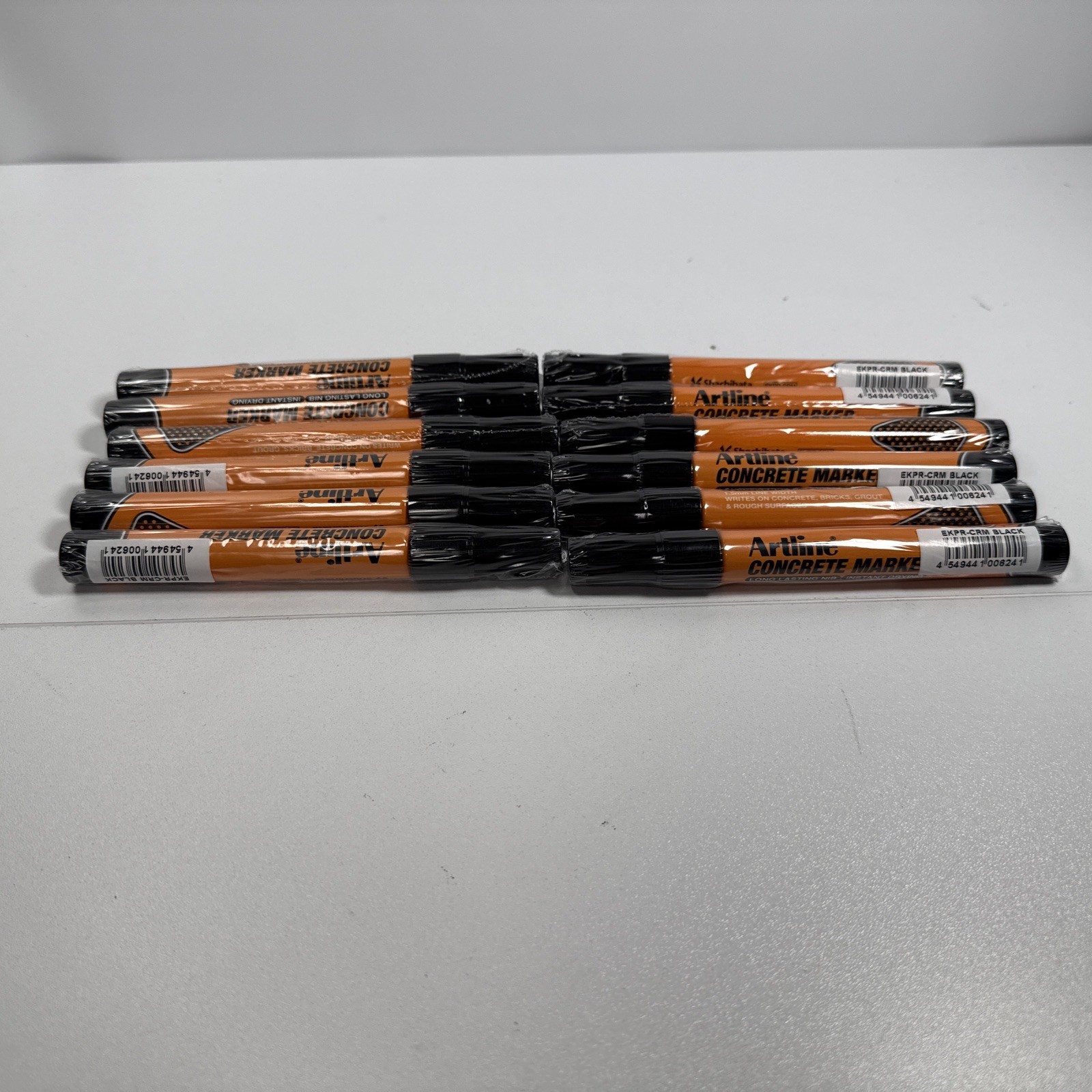 Lot of (12) Artline Concrete Markers - Individually Wrapped - 1.5mm Tip - Black