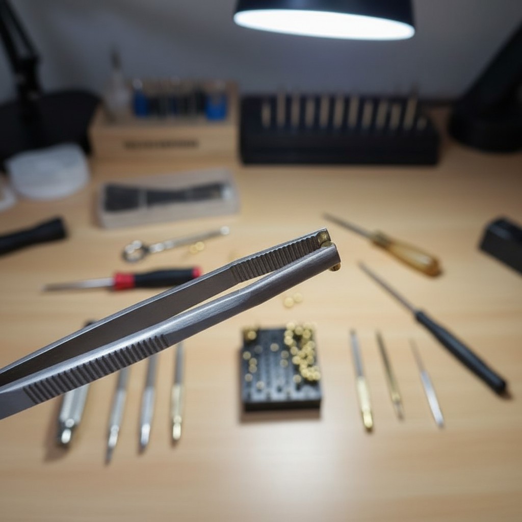 Classic Stainless Steel Tweezers for Locksmith Pinning and Rekeying Tasks