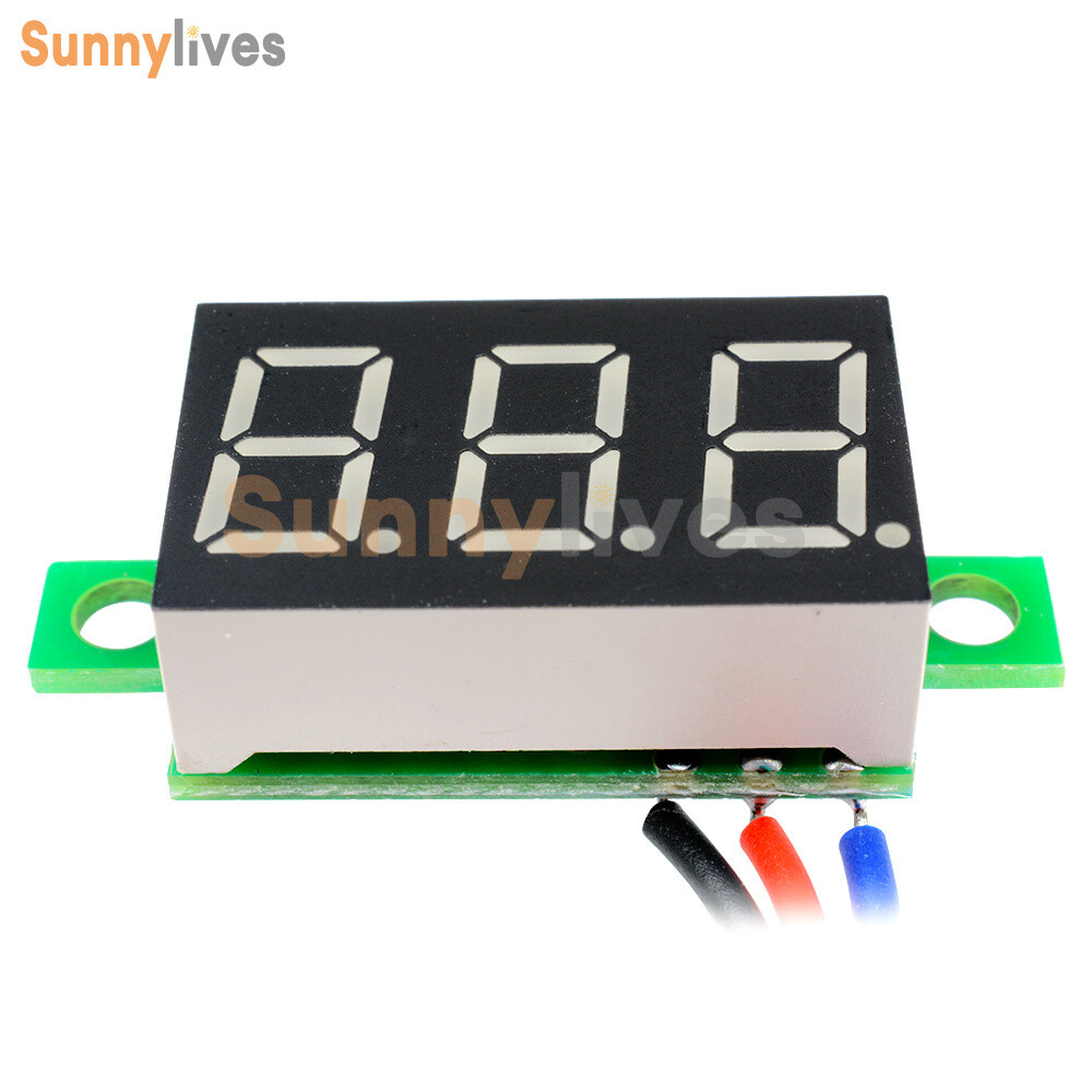 DC 0-30V LED Panel Voltage Meter 3-Digital Display Voltmeter 0.36 inch 3 Wires