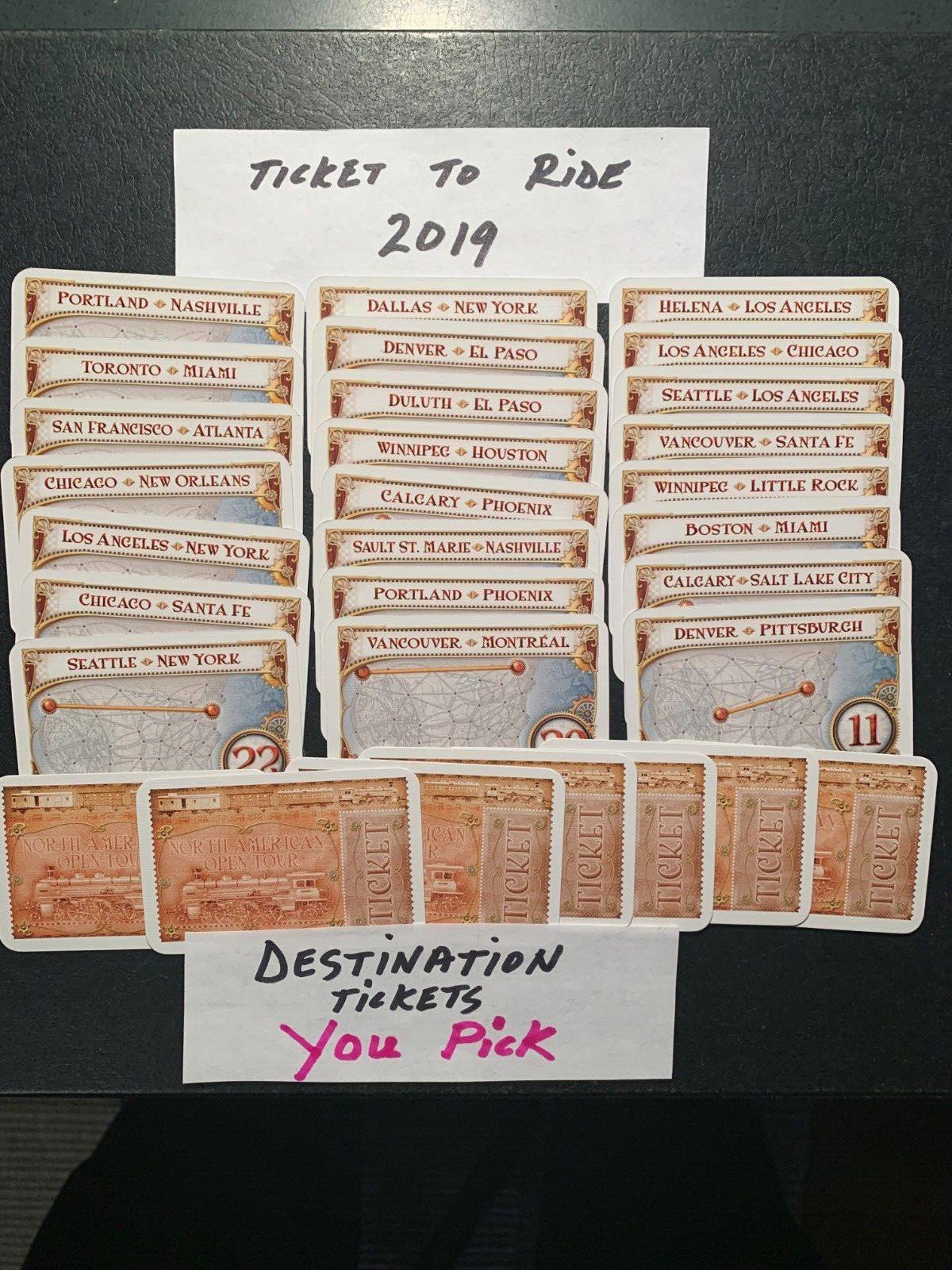 Ticket To Ride   DESTINATION TICKETS     You Pick         2019  CARDS