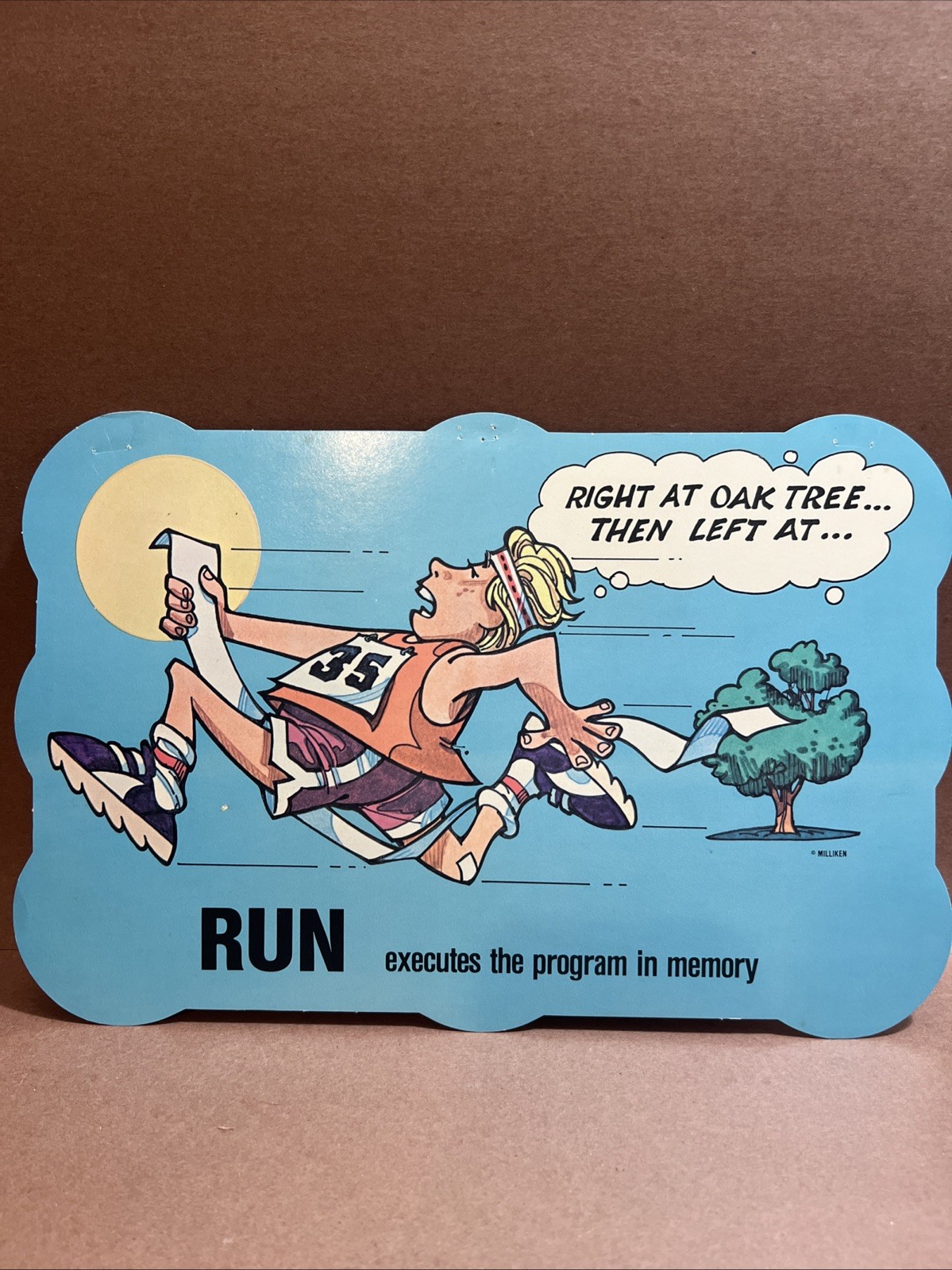 Vintage Computer Classroom Sign Milliken Programming Terms Run Program 90s